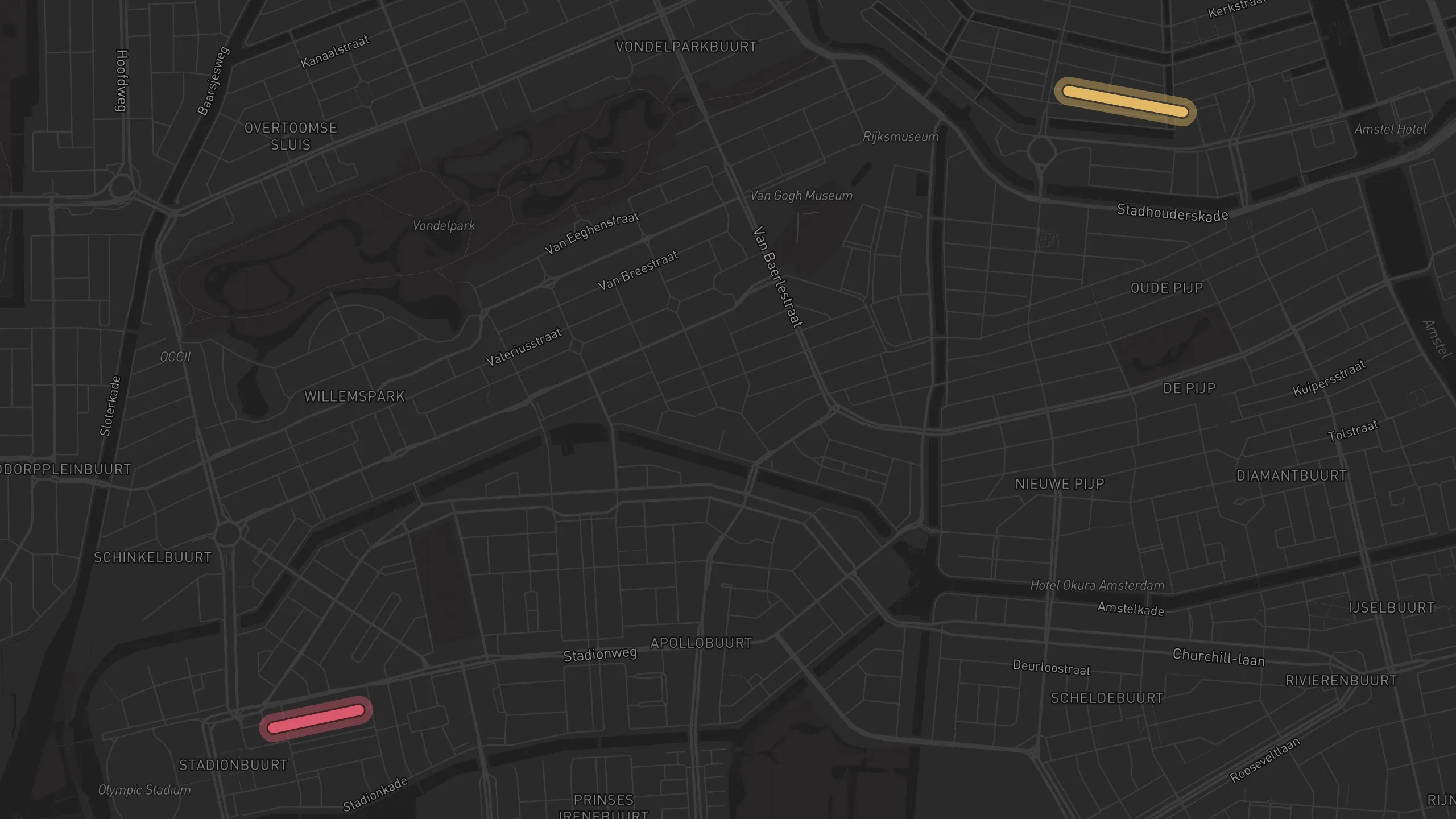 Map of street alignments in Amsterdam