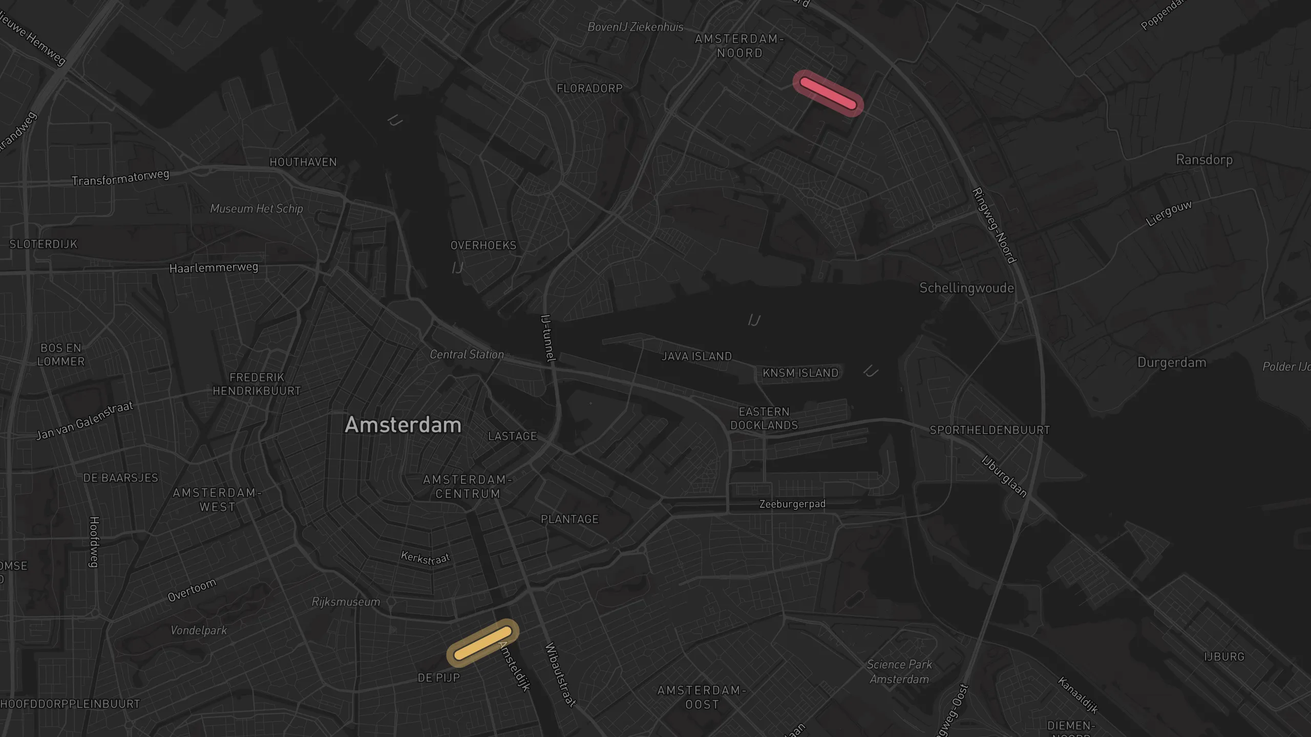 Map of street alignments in Amsterdam