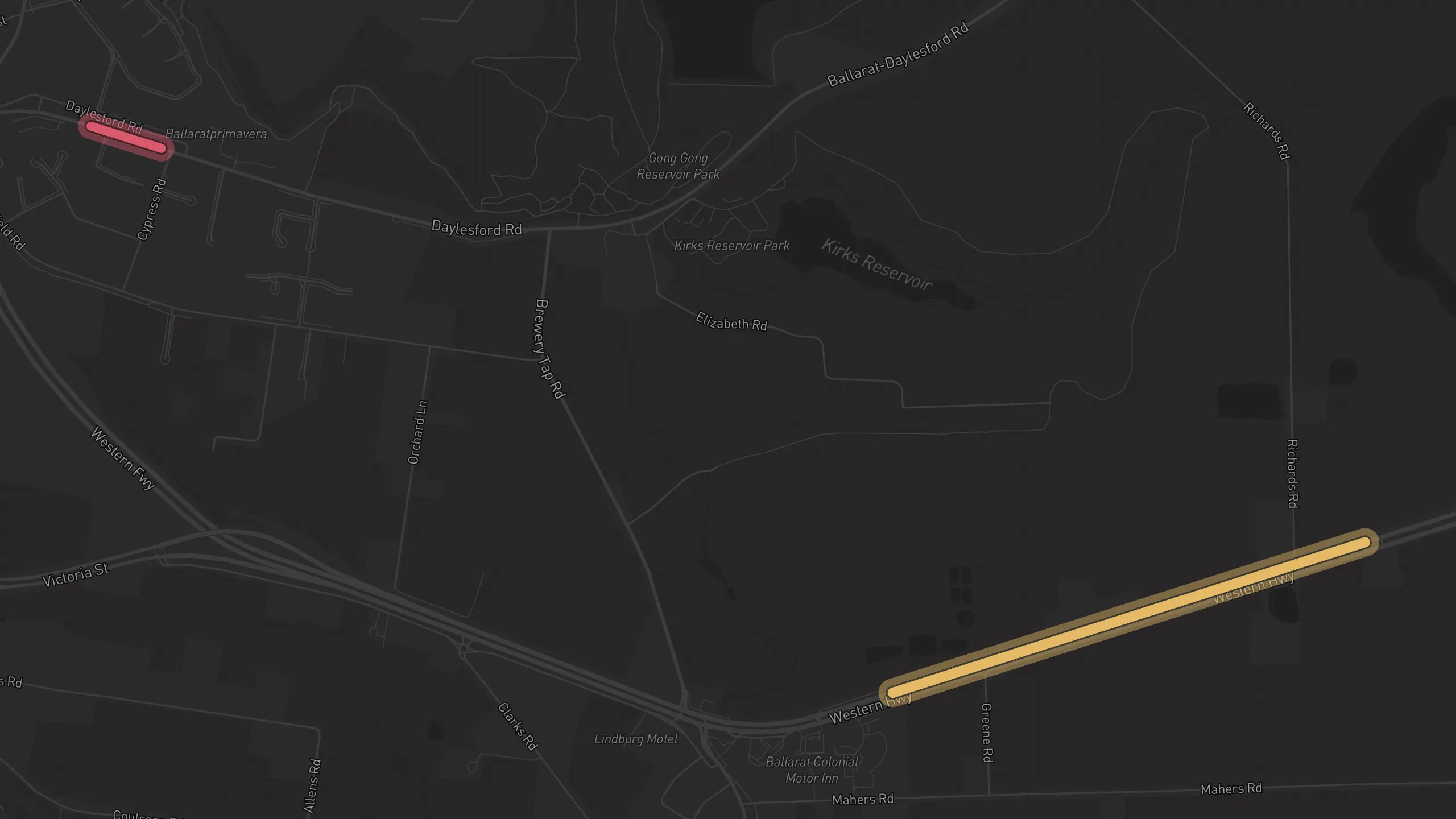 Map of street alignments in Ballarat