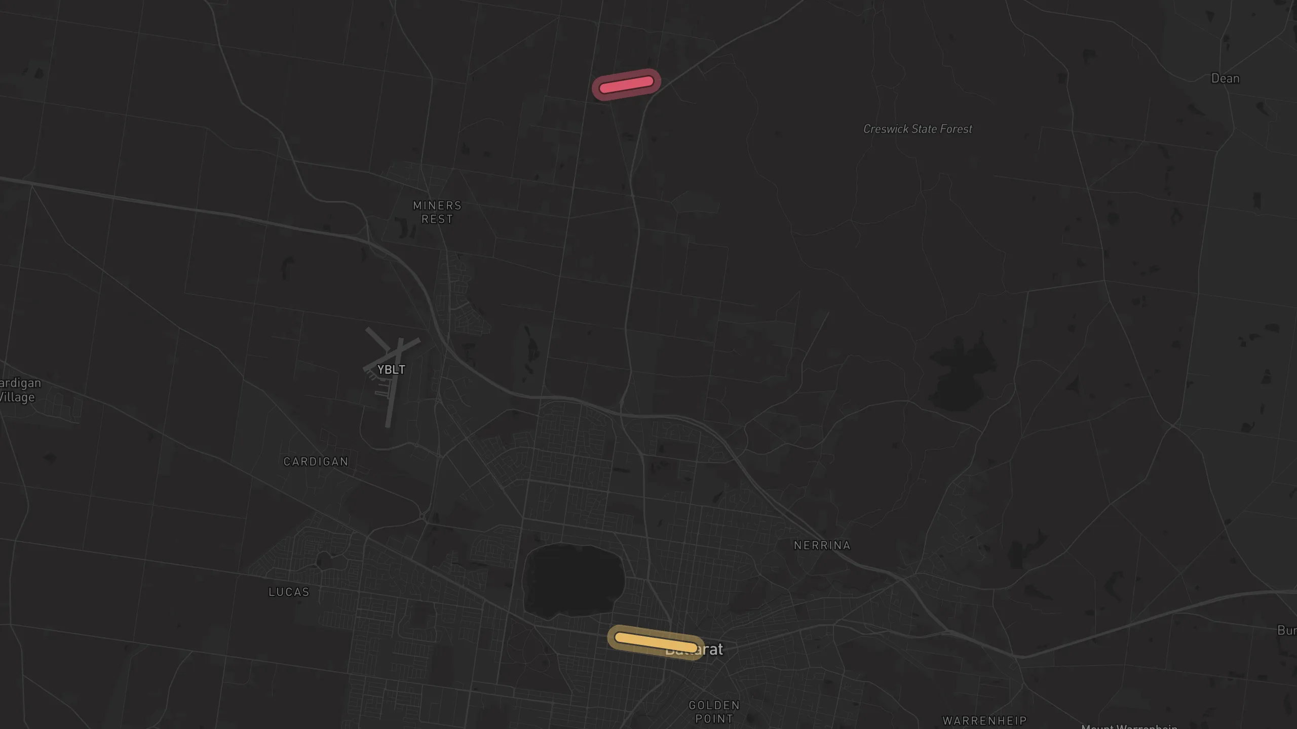 Map of street alignments in Ballarat