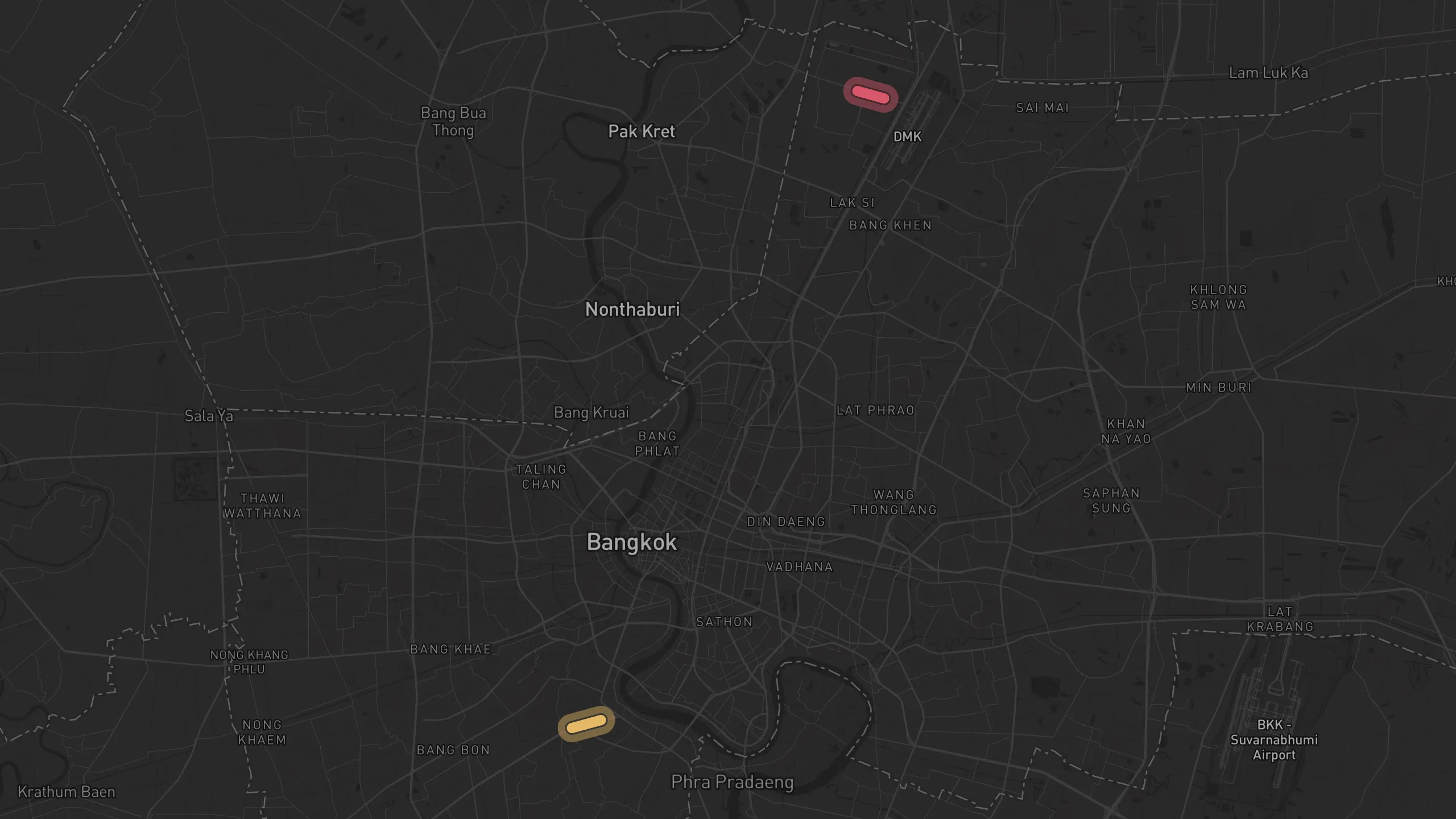 Map of street alignments in Bangkok