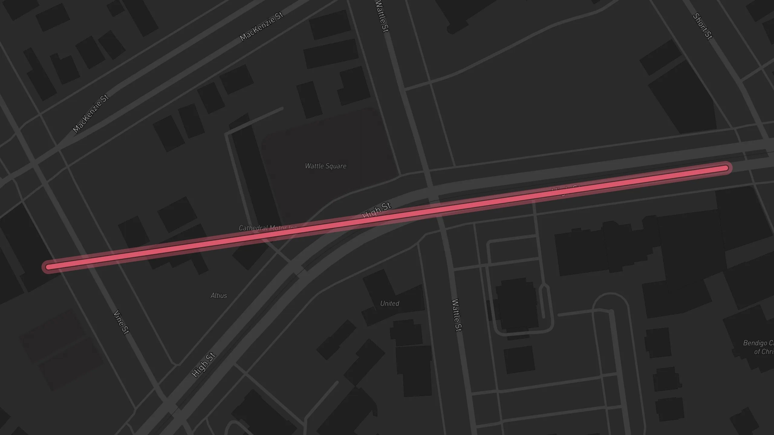 Map of street alignments in Bendigo