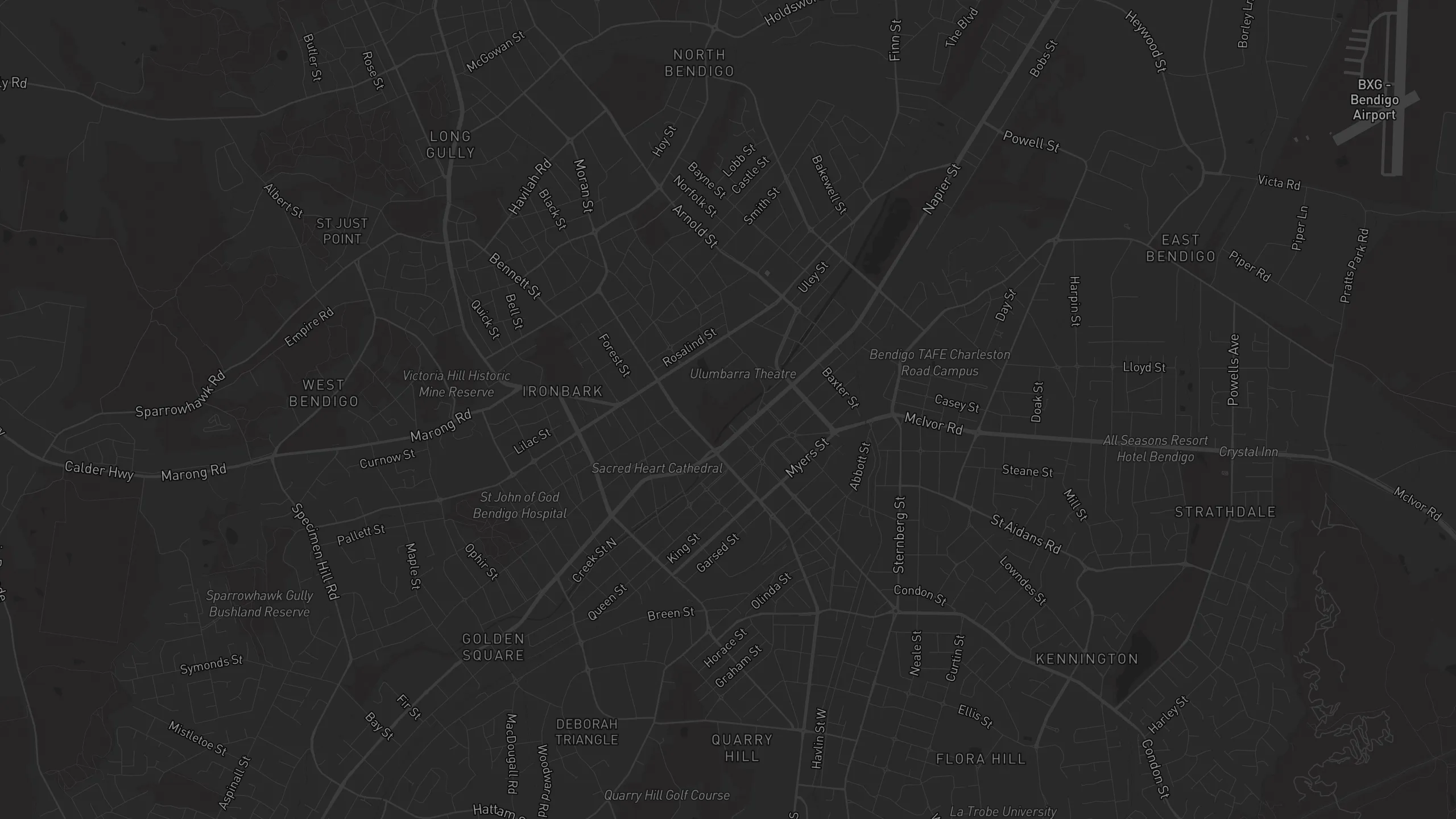 Map of street alignments in Bendigo
