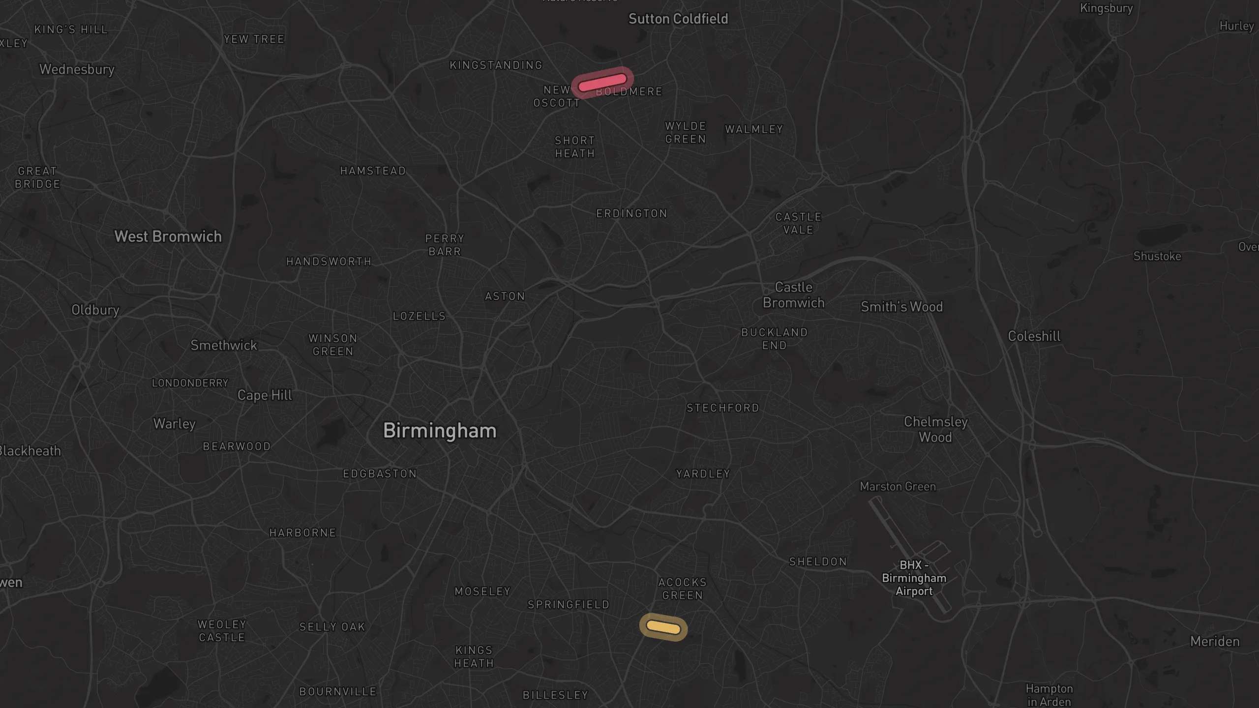 Map of street alignments in Birmingham