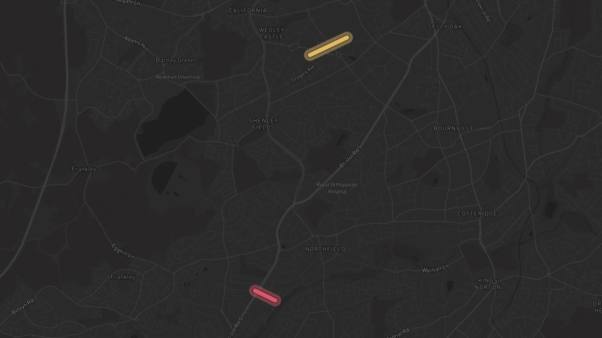 Map of street alignments in Birmingham