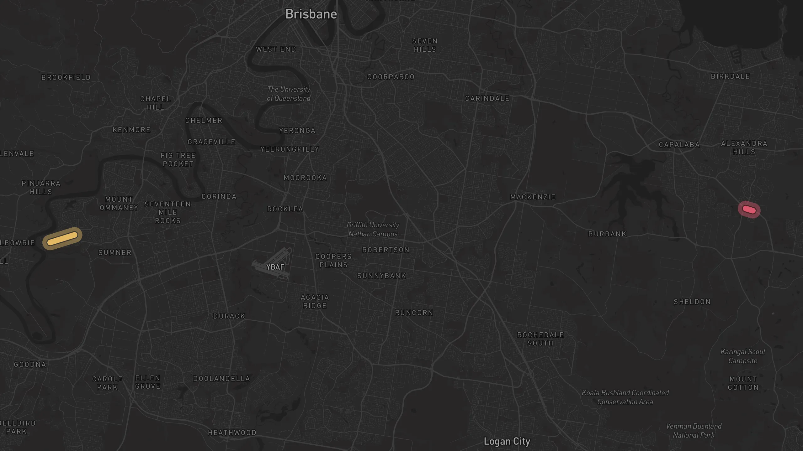 Map of street alignments in Brisbane
