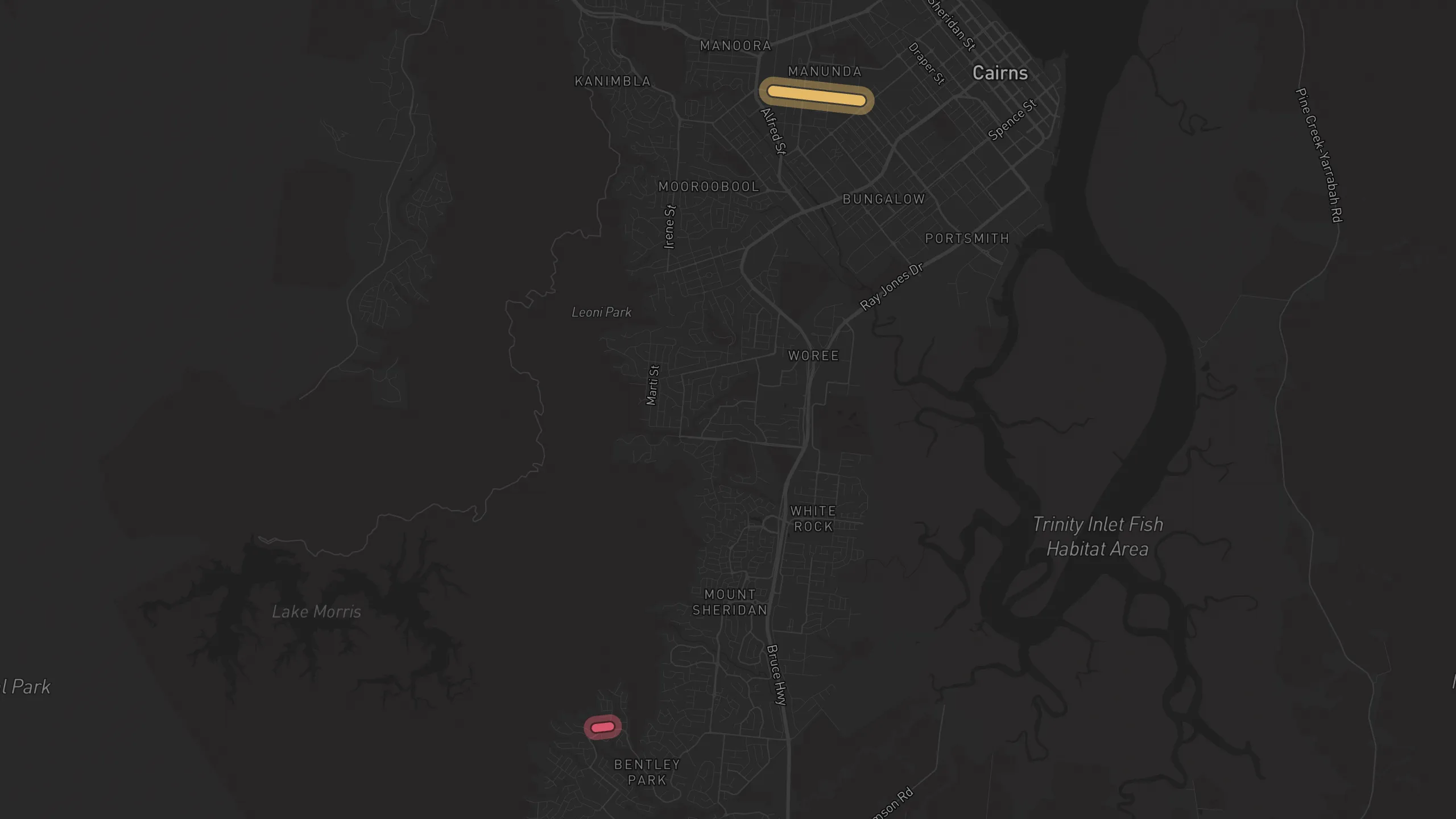 Map of street alignments in Cairns