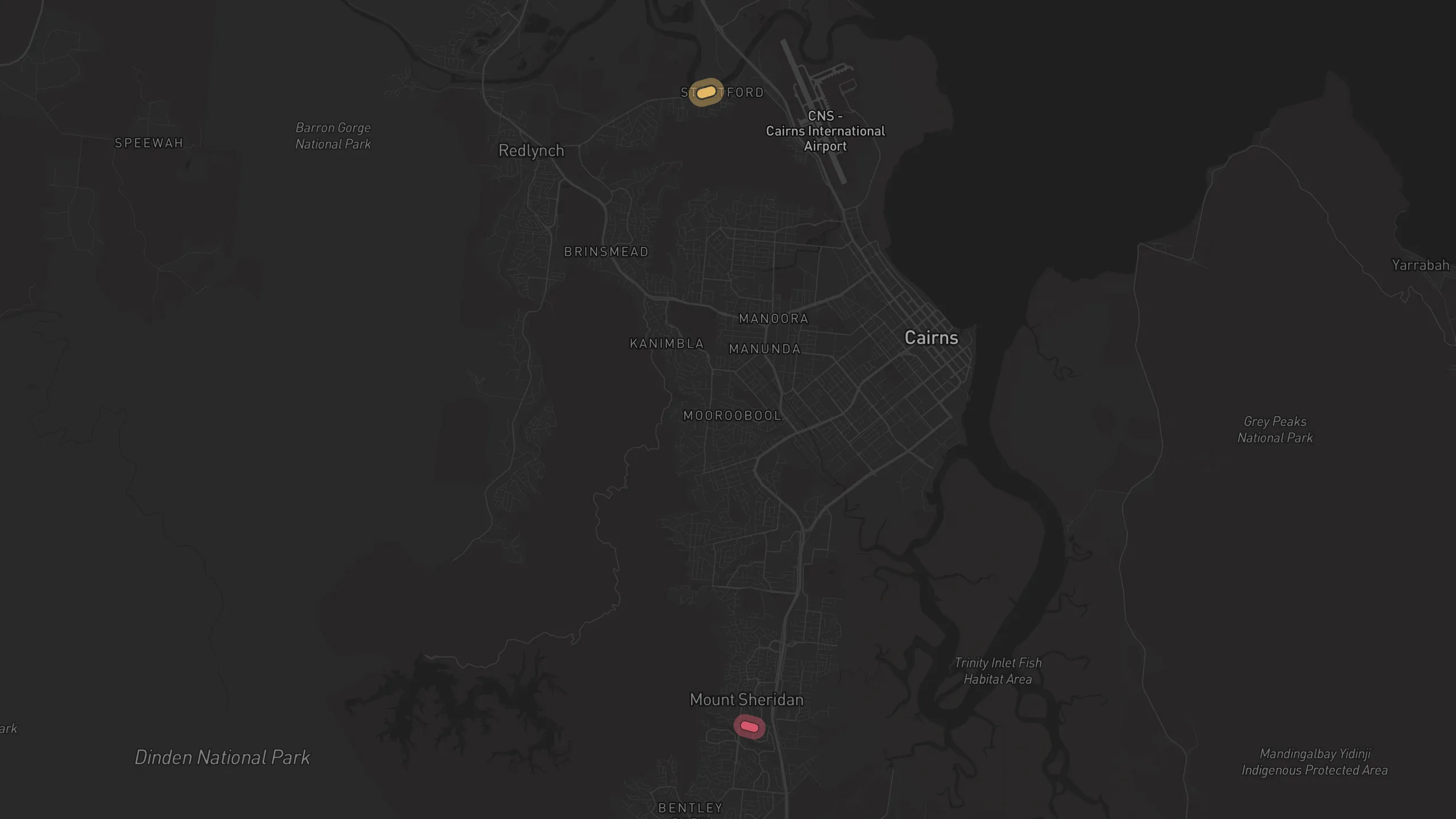 Map of street alignments in Cairns