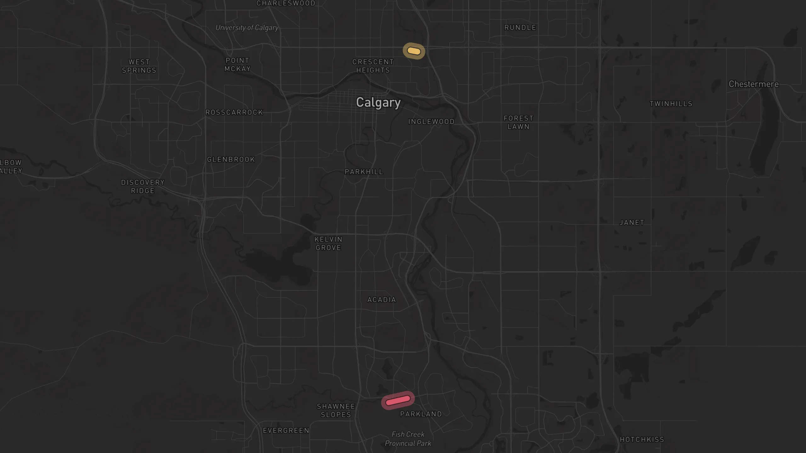 Map of street alignments in Calgary