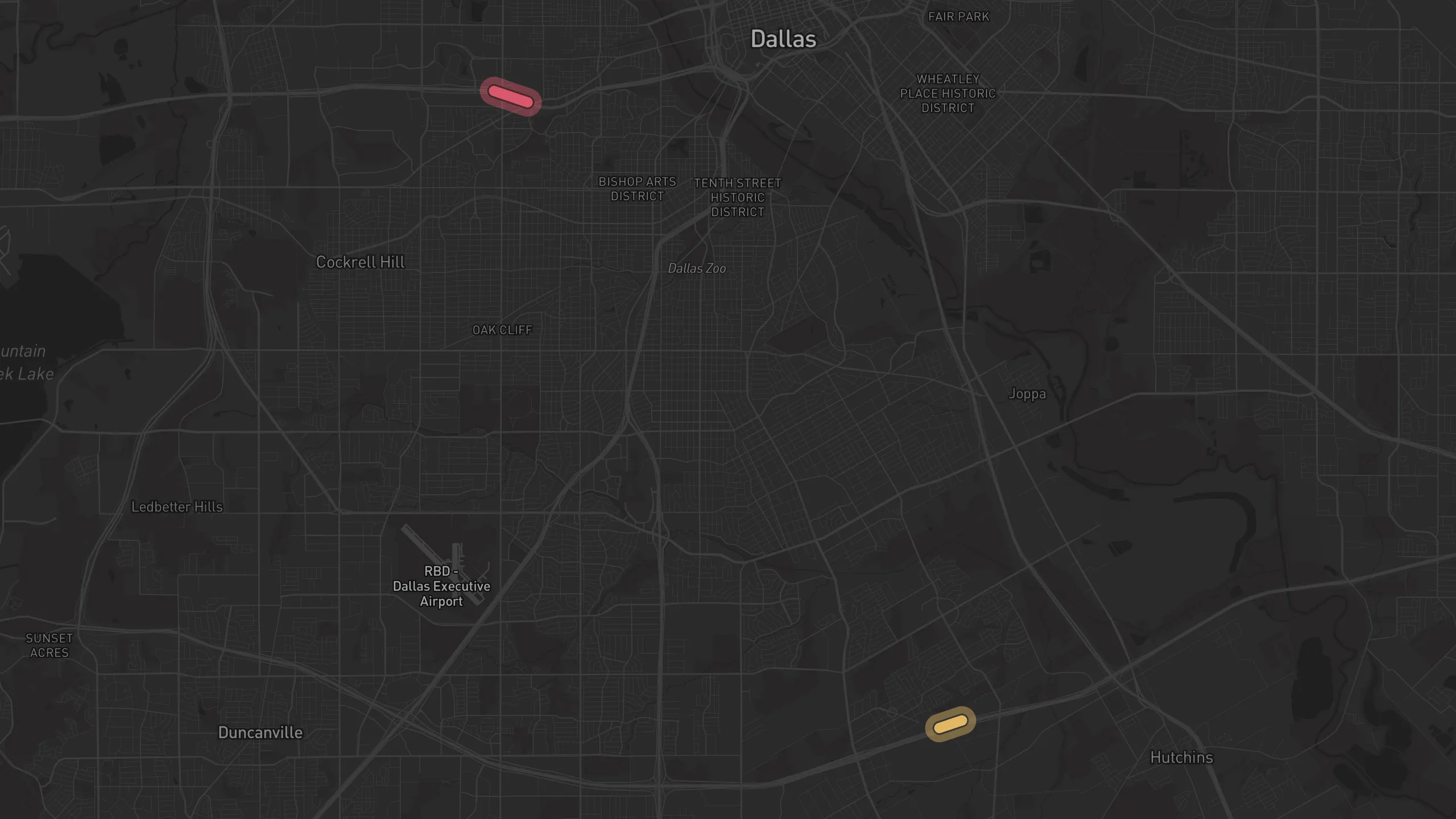 Map of street alignments in Dallas