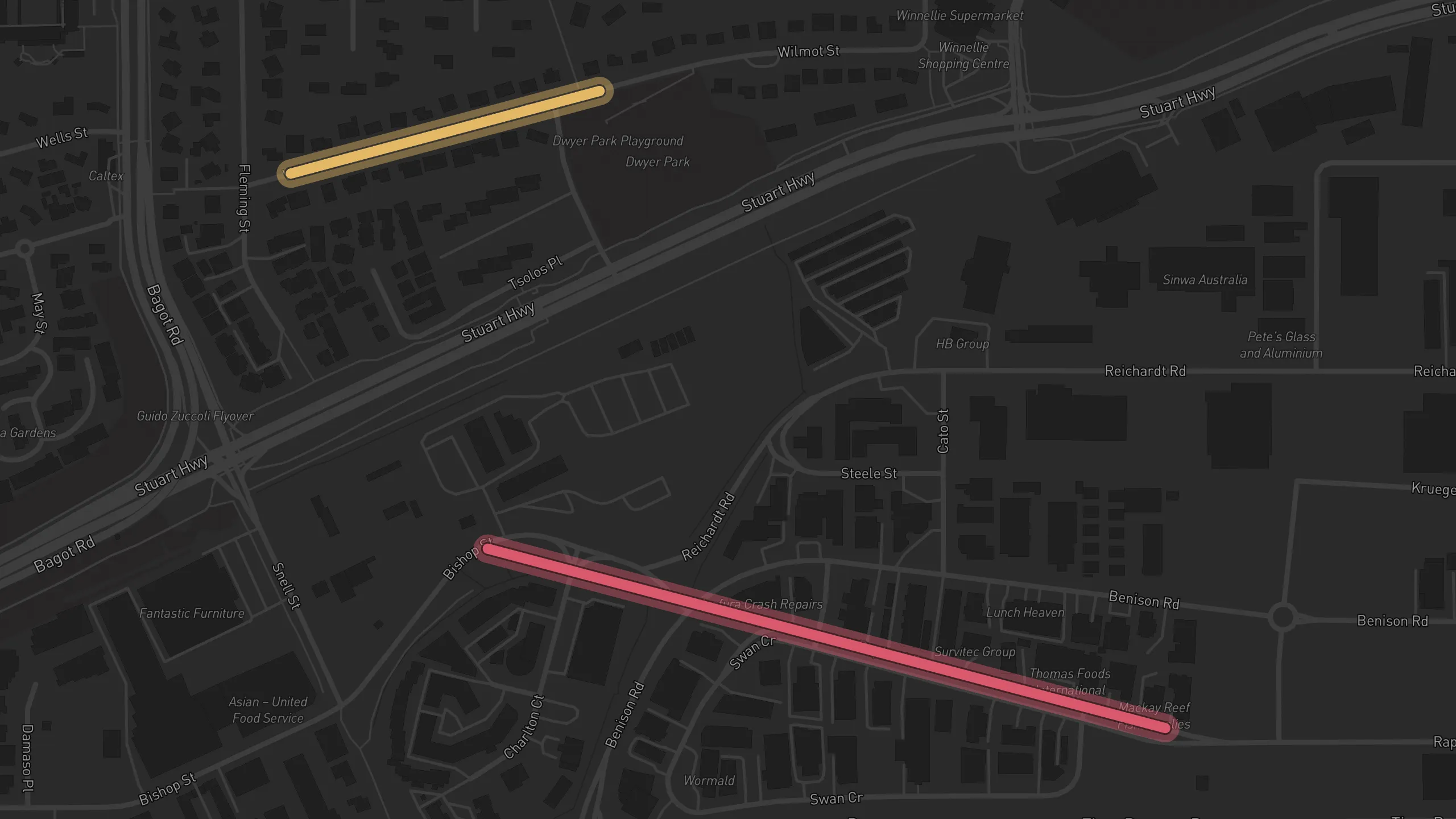 Map of street alignments in Darwin