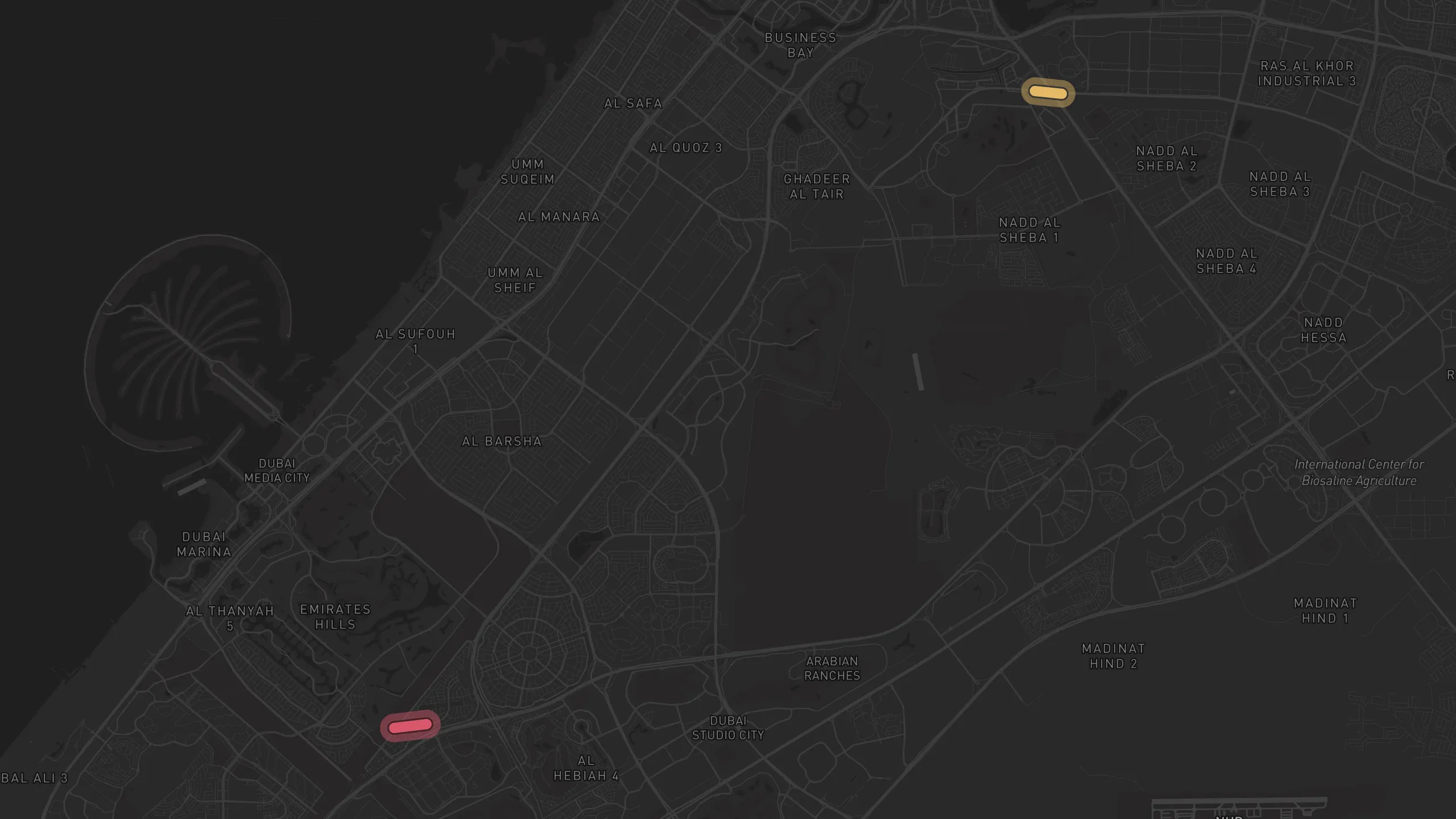 Map of street alignments in Dubai