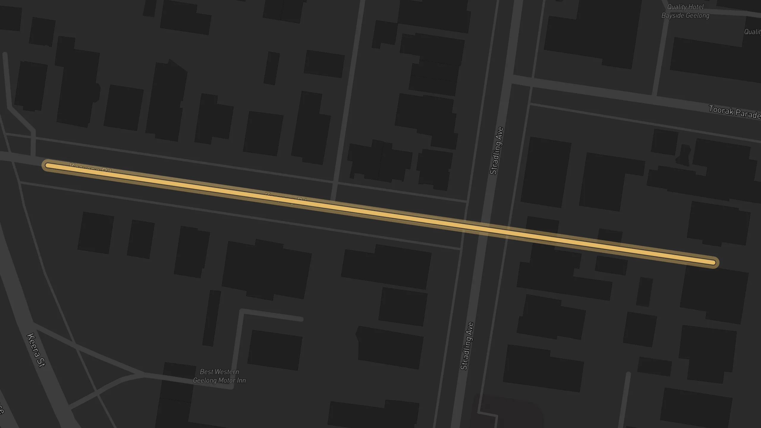 Map of street alignments in Geelong
