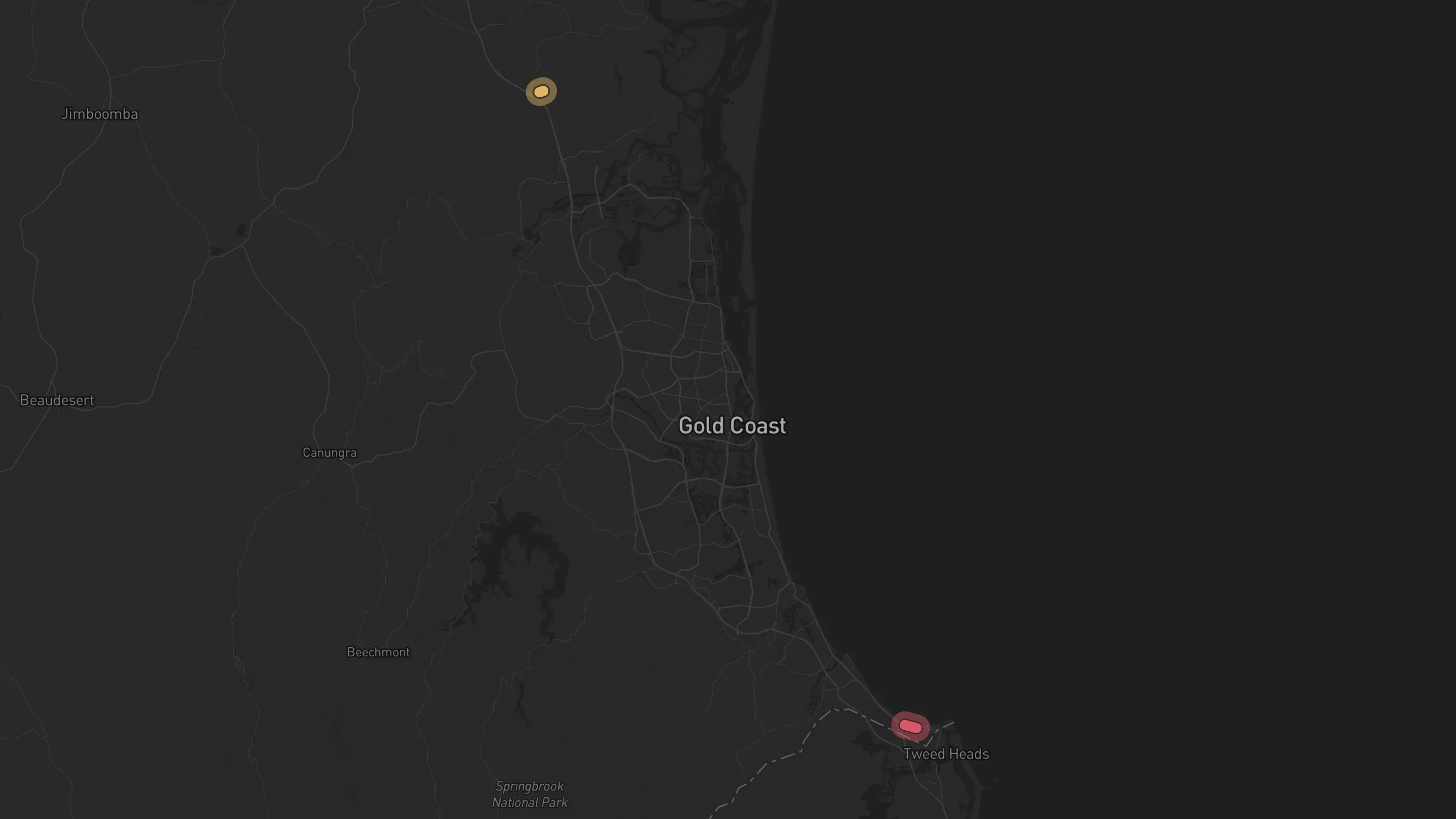 Map of street alignments in Gold Coast