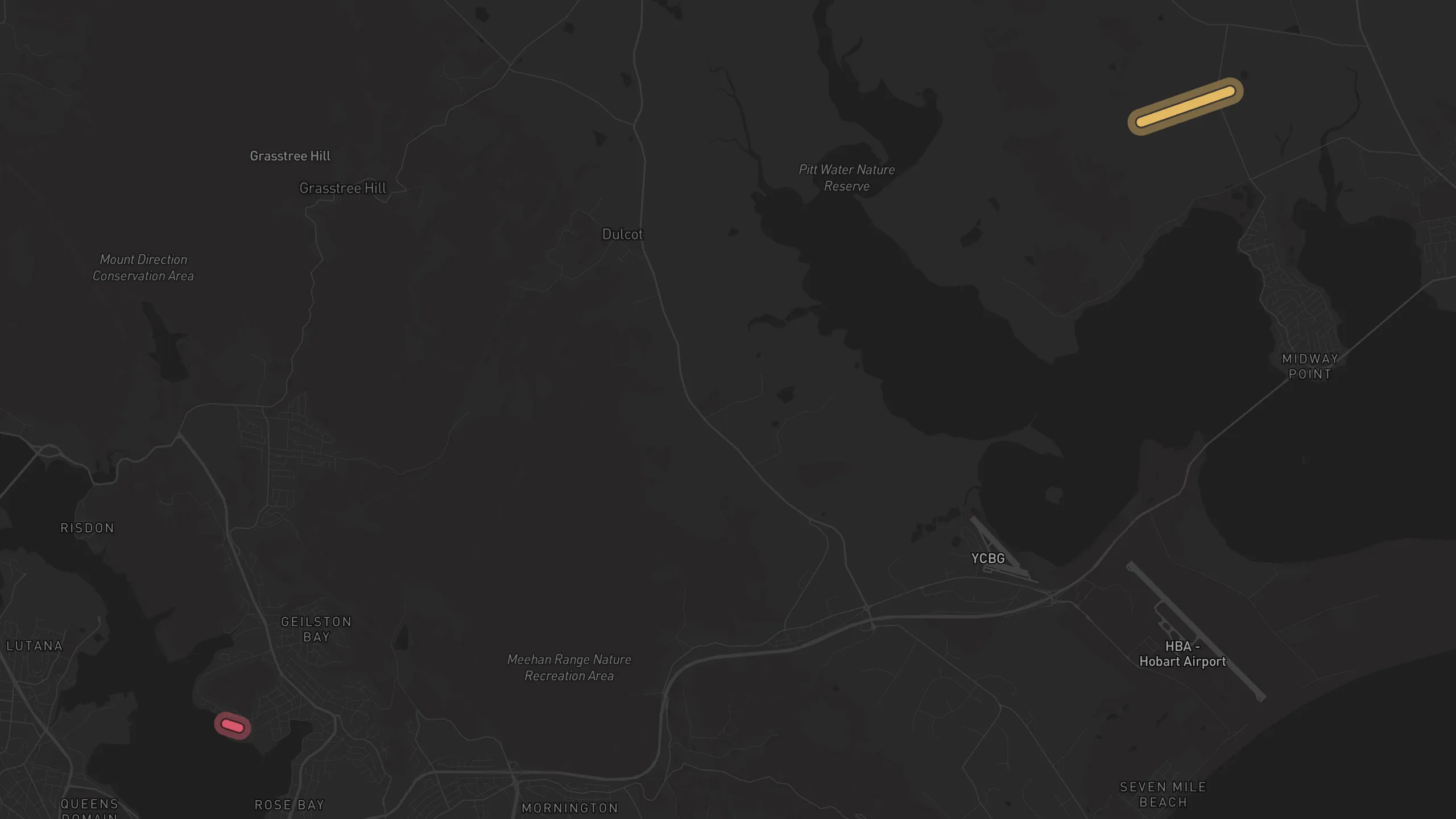 Map of street alignments in Hobart