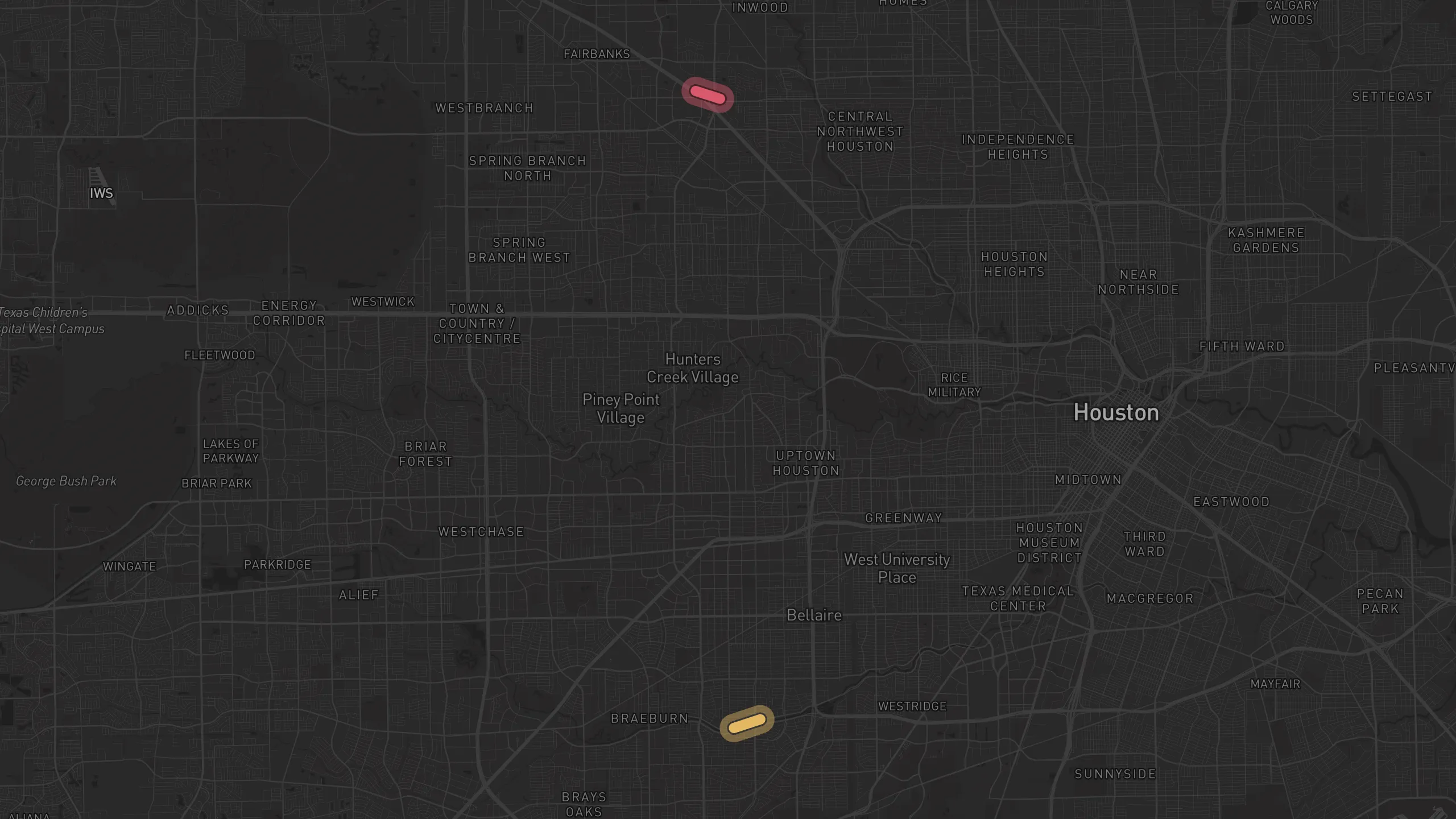 Map of street alignments in Houston
