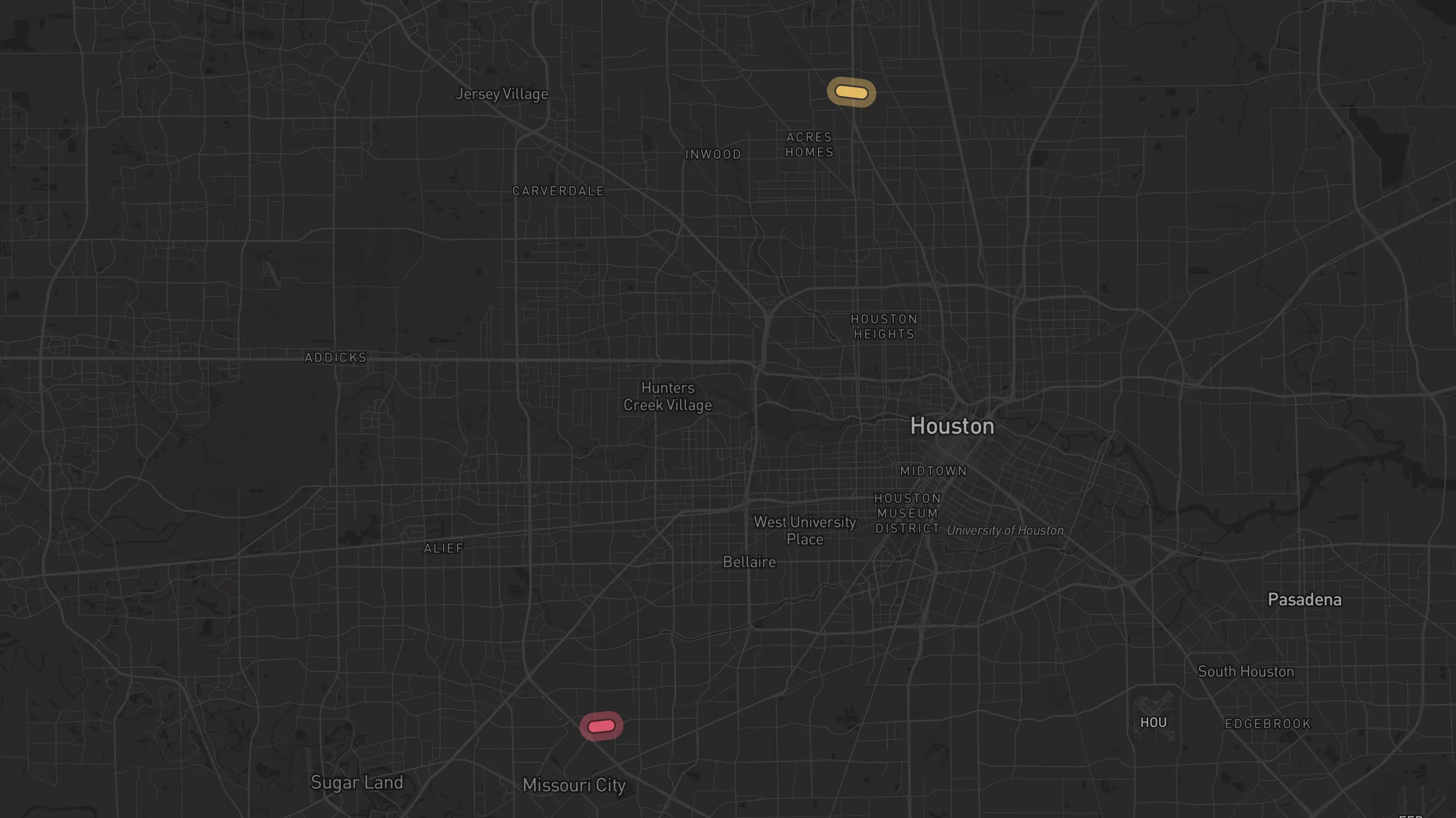 Map of street alignments in Houston