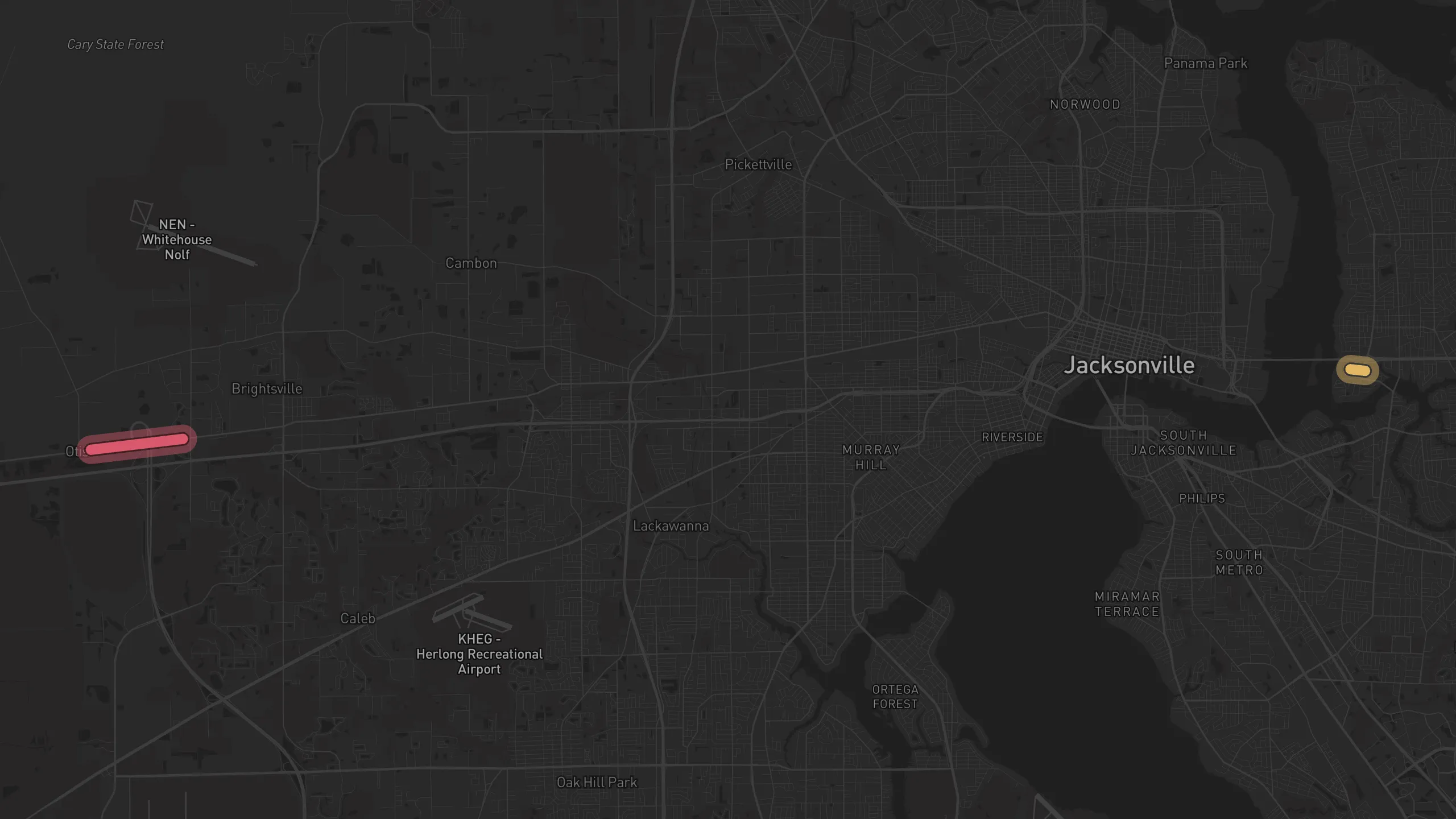 Map of street alignments in Jacksonville