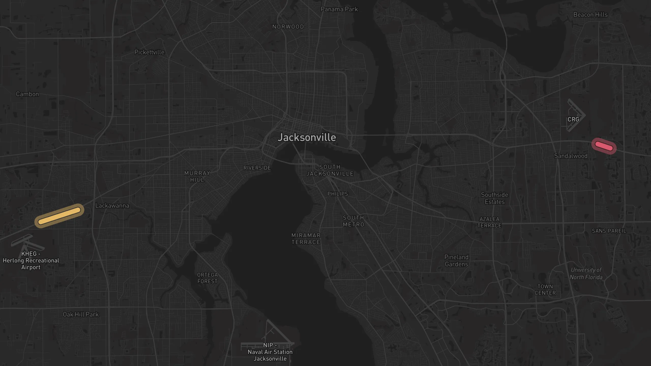 Map of street alignments in Jacksonville