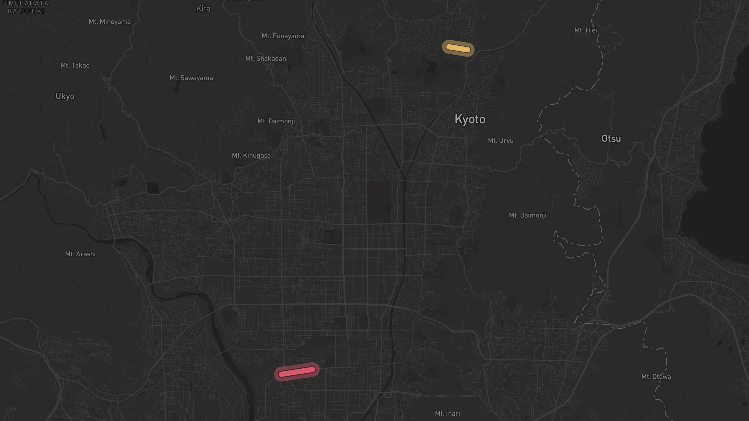 Map of street alignments in Kyoto