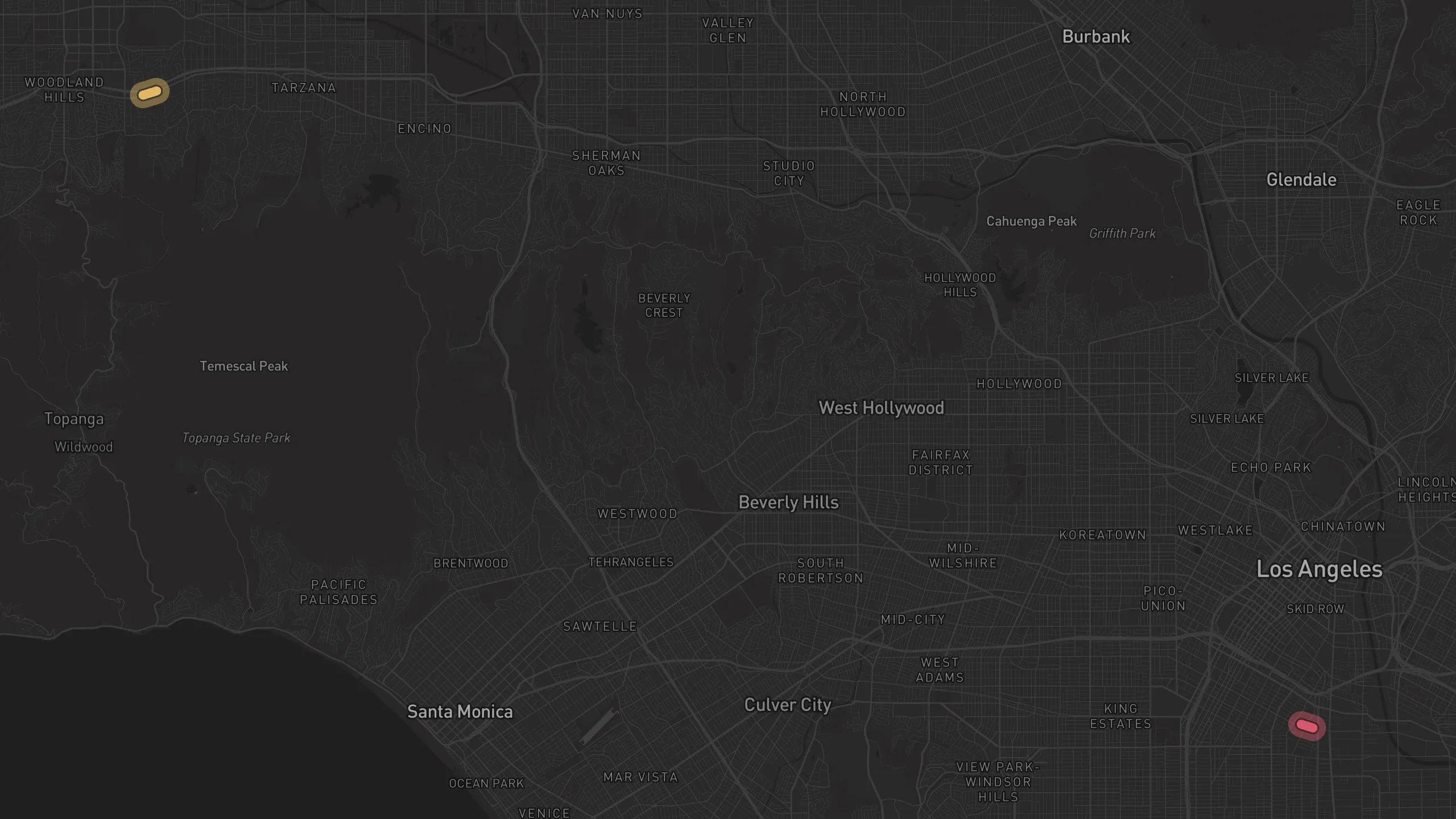 Map of street alignments in Los Angeles