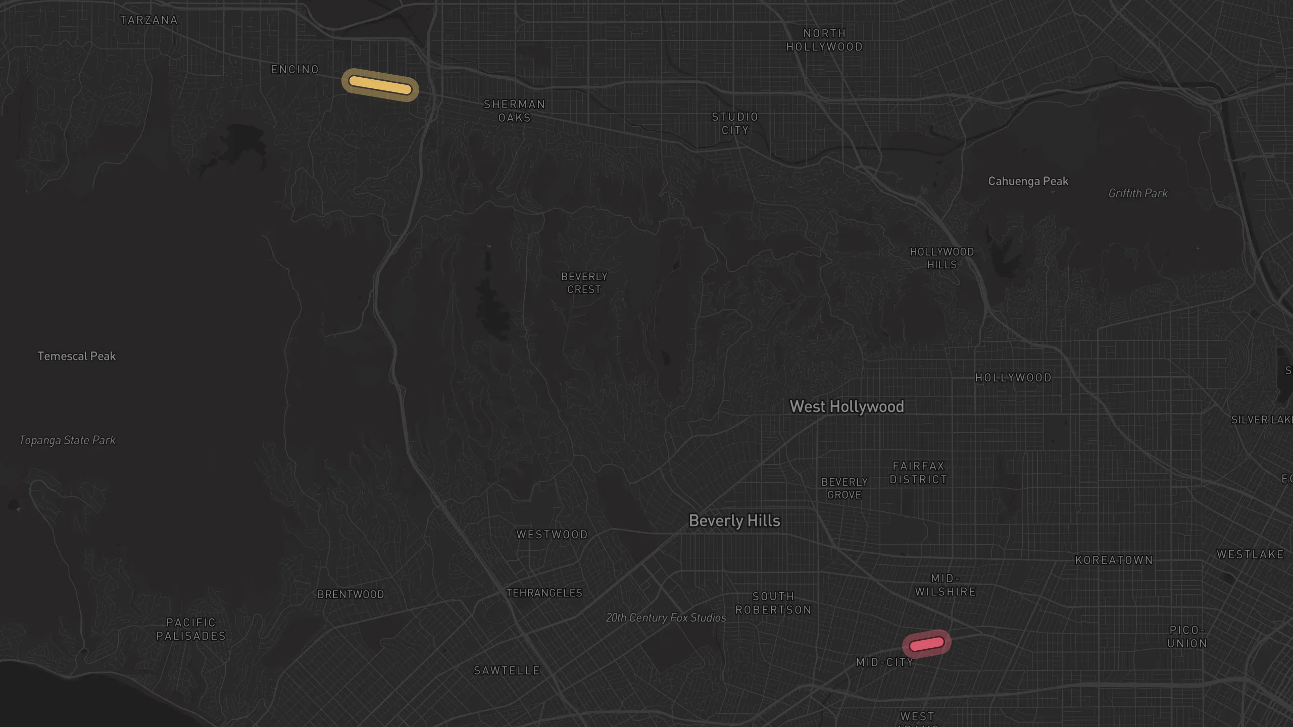 Map of street alignments in Los Angeles