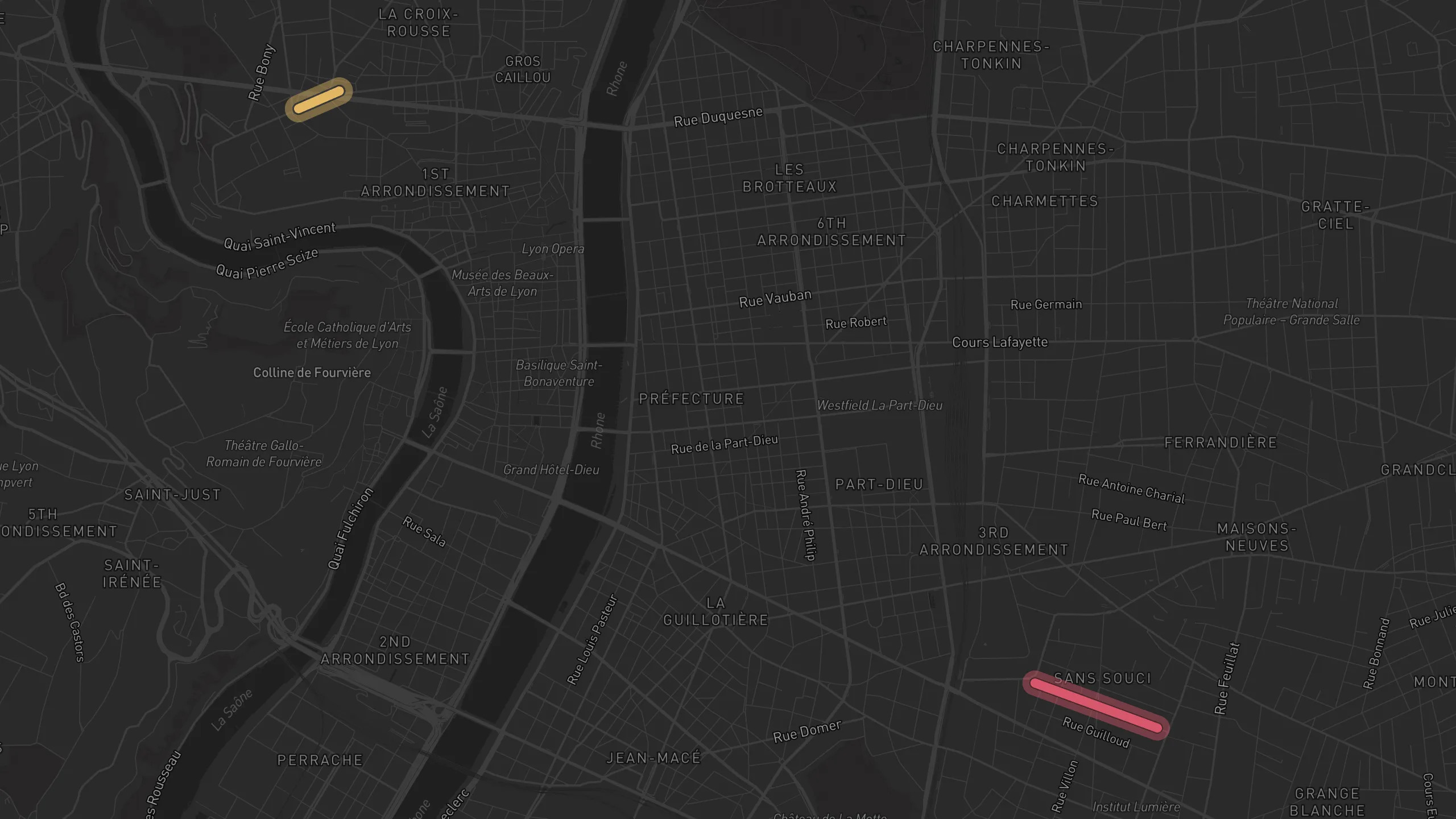 Map of street alignments in Lyon