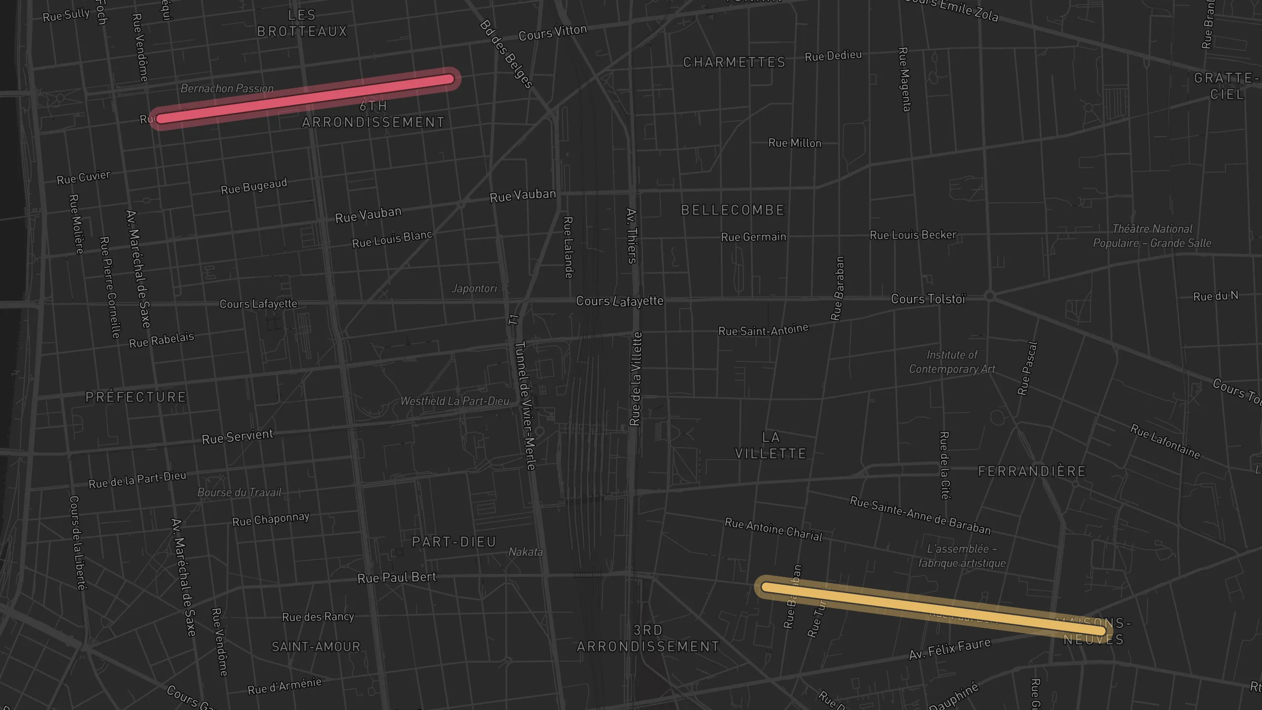 Map of street alignments in Lyon