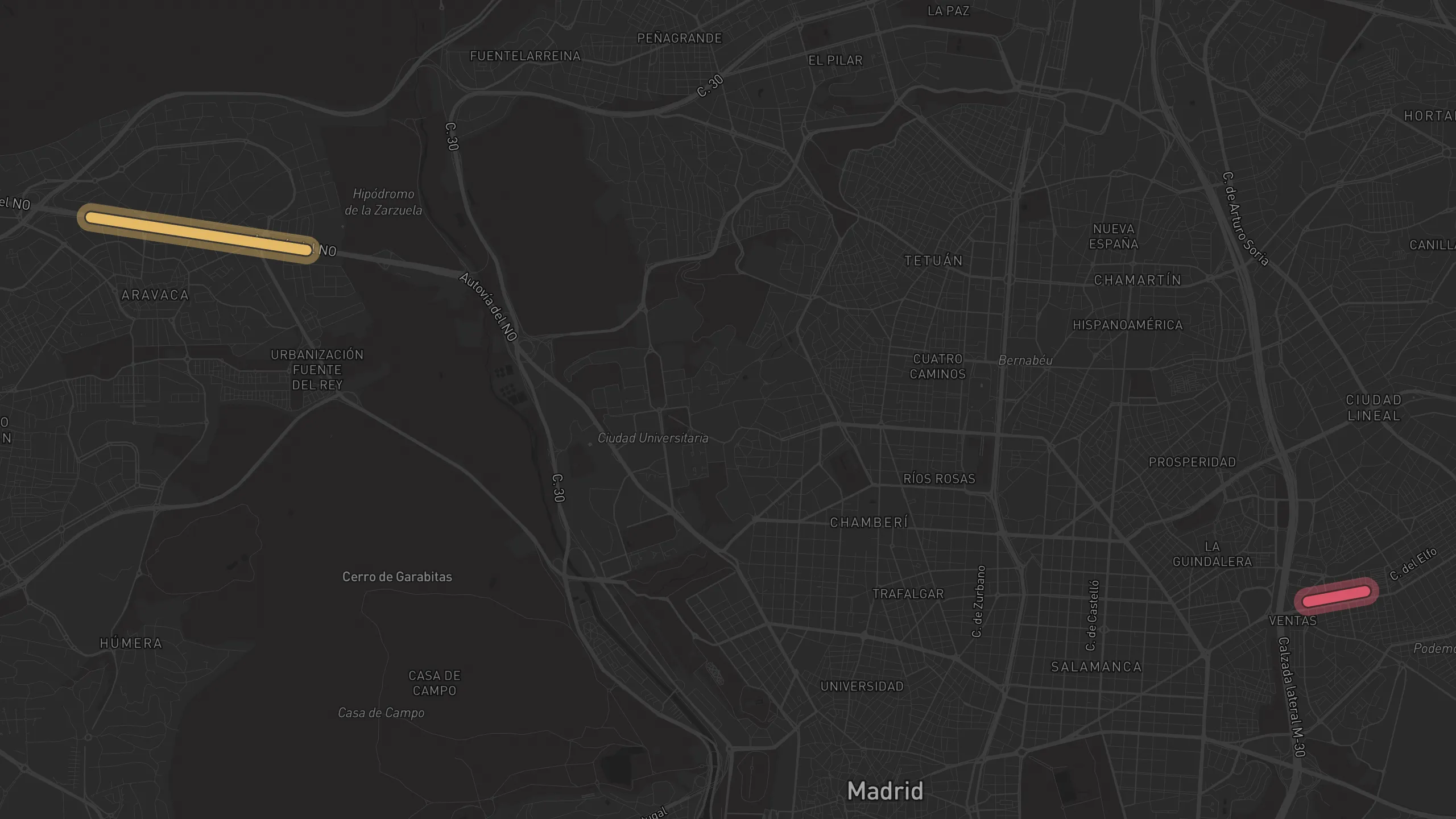 Map of street alignments in Madrid