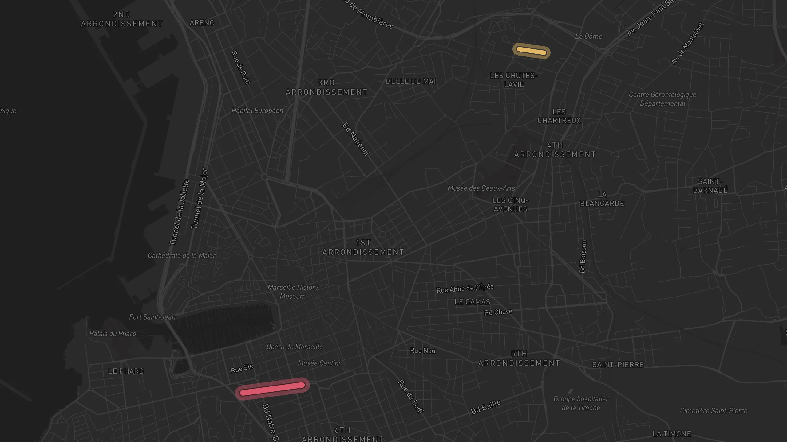 Map of street alignments in Marseille