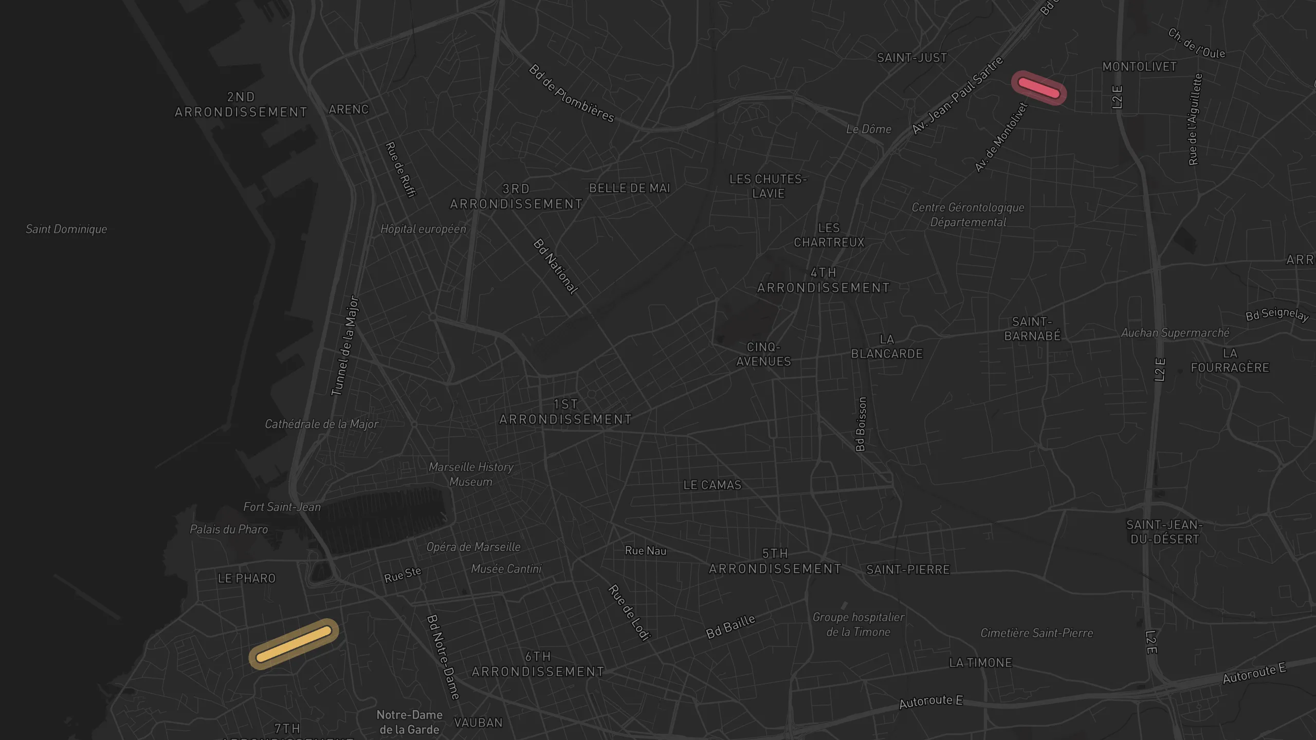 Map of street alignments in Marseille