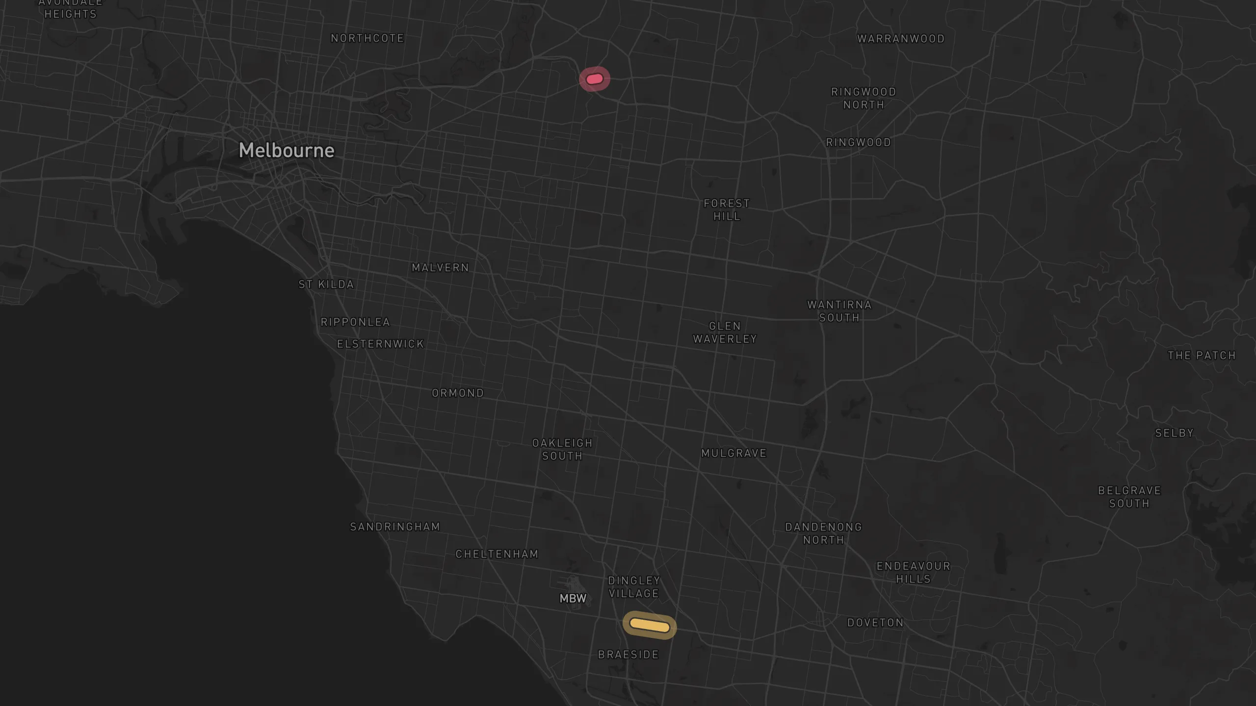 Map of street alignments in Melbourne