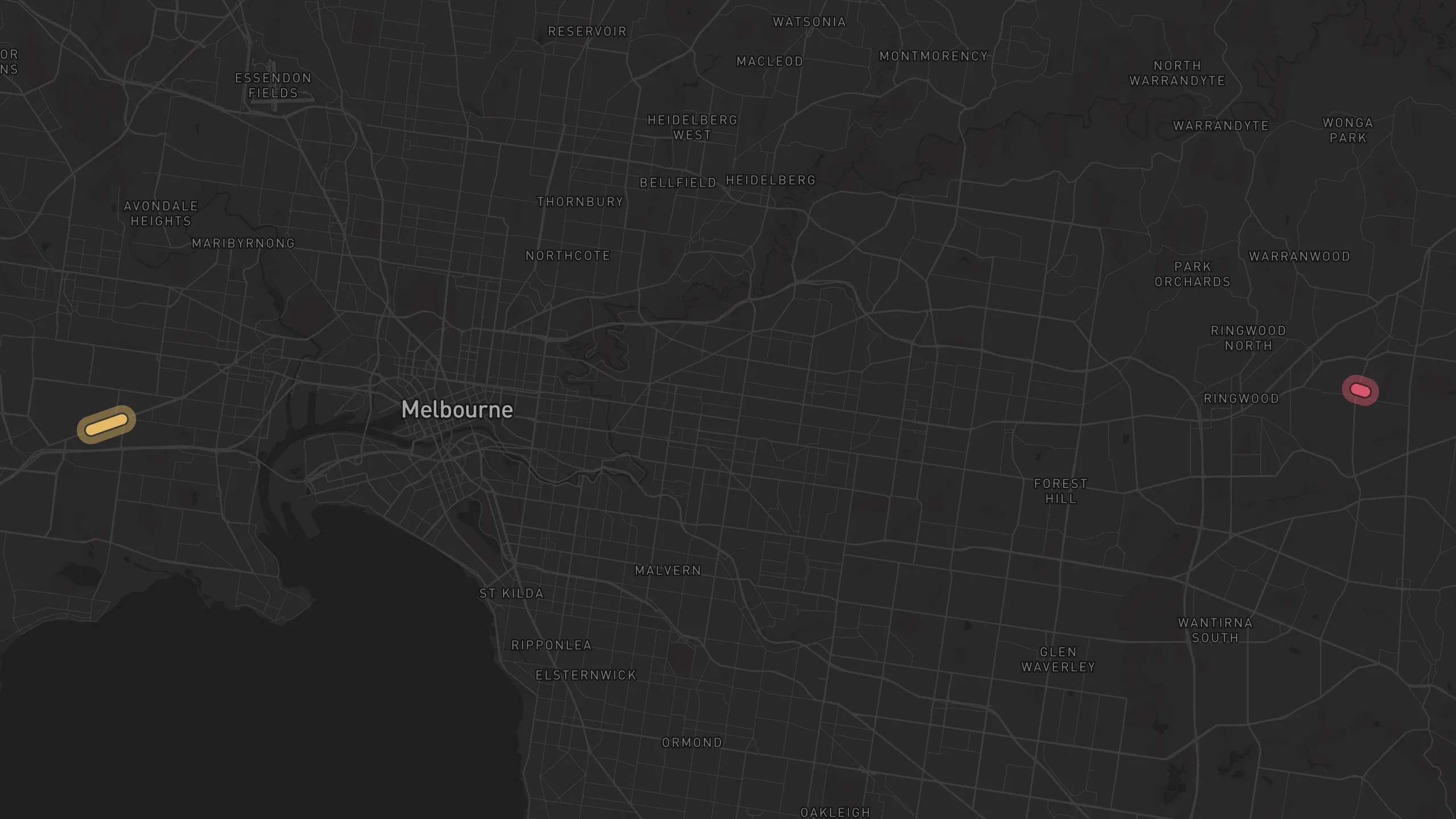 Map of street alignments in Melbourne
