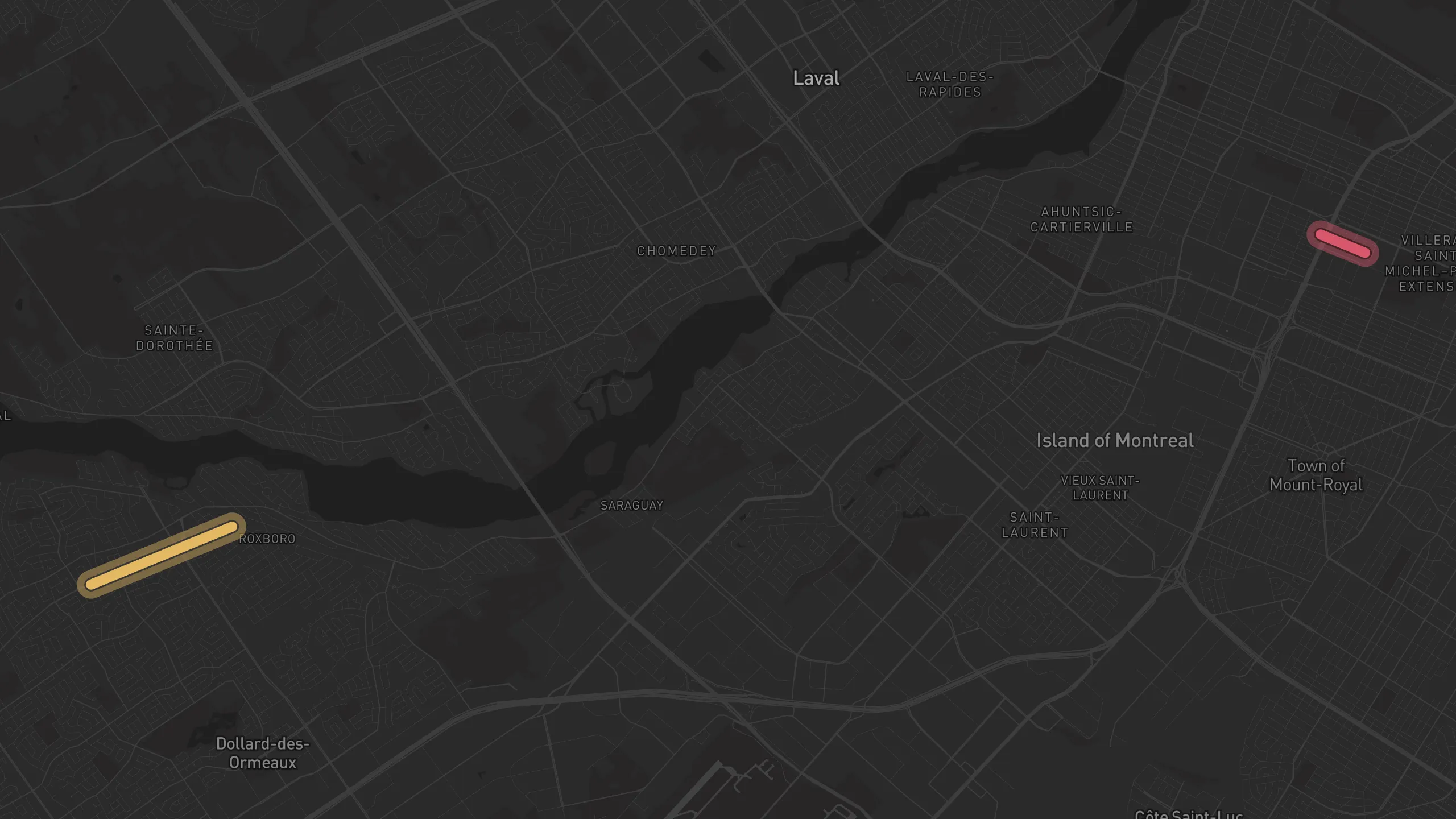 Map of street alignments in Montreal