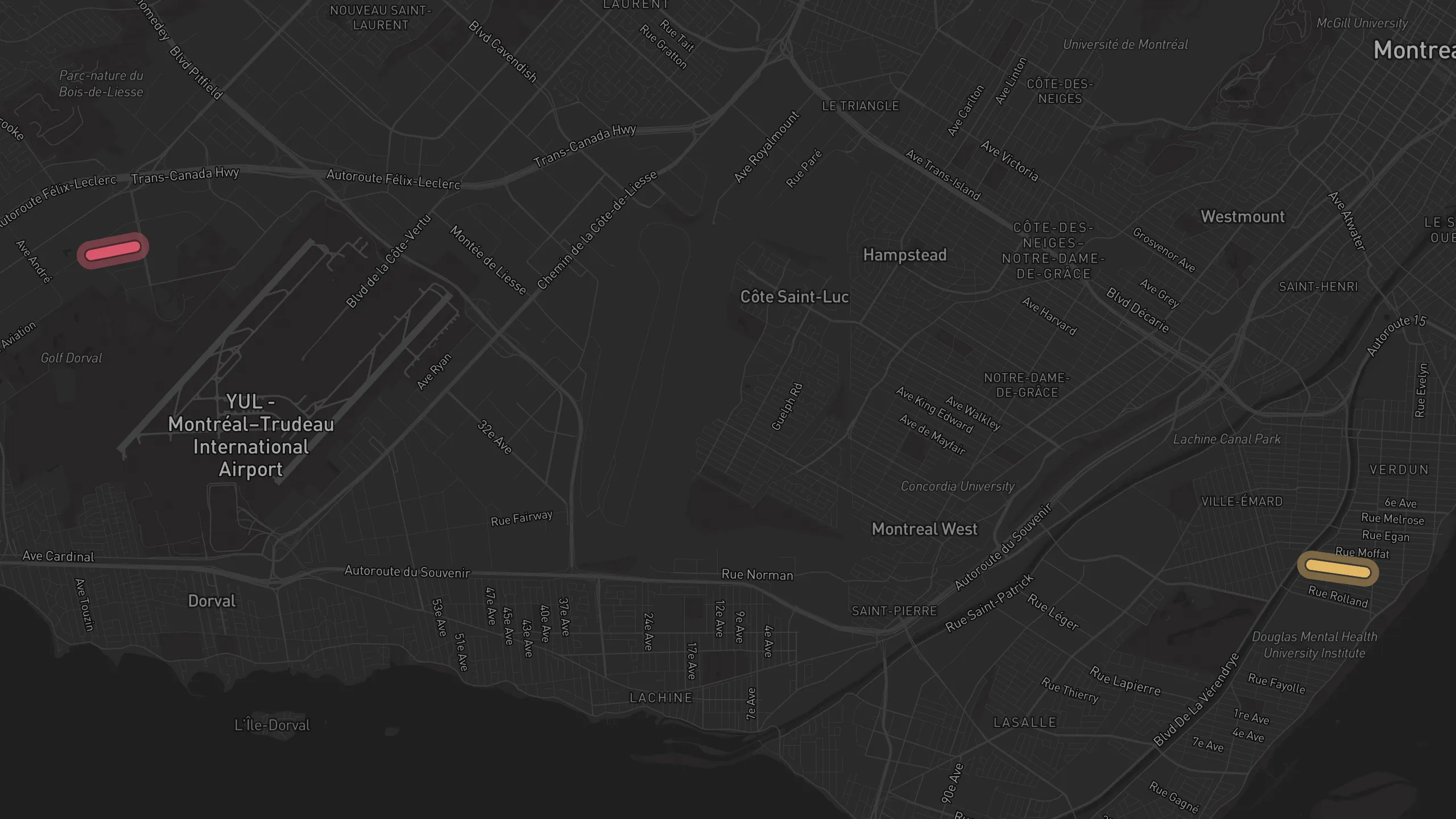 Map of street alignments in Montreal