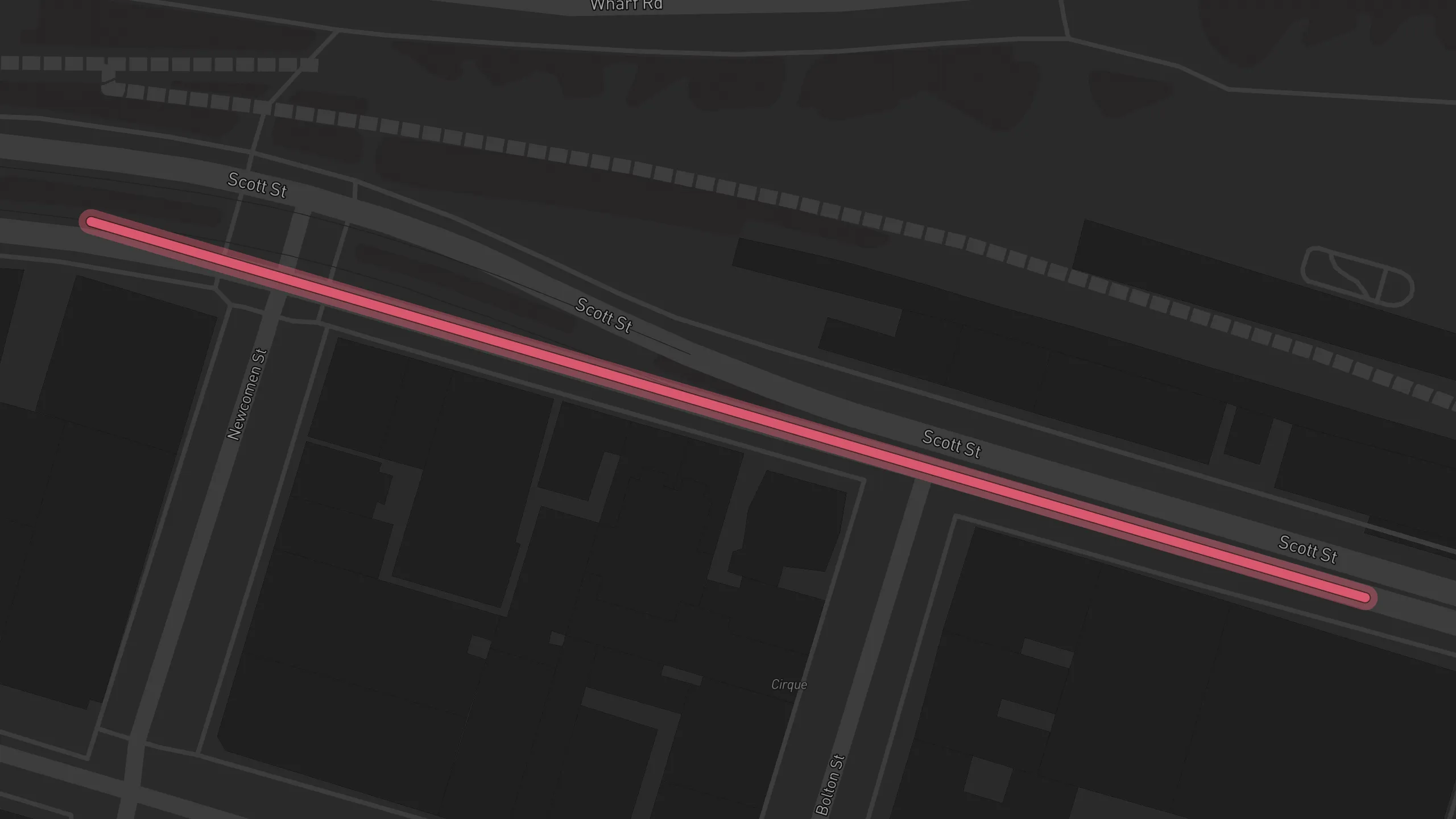 Map of street alignments in Newcastle