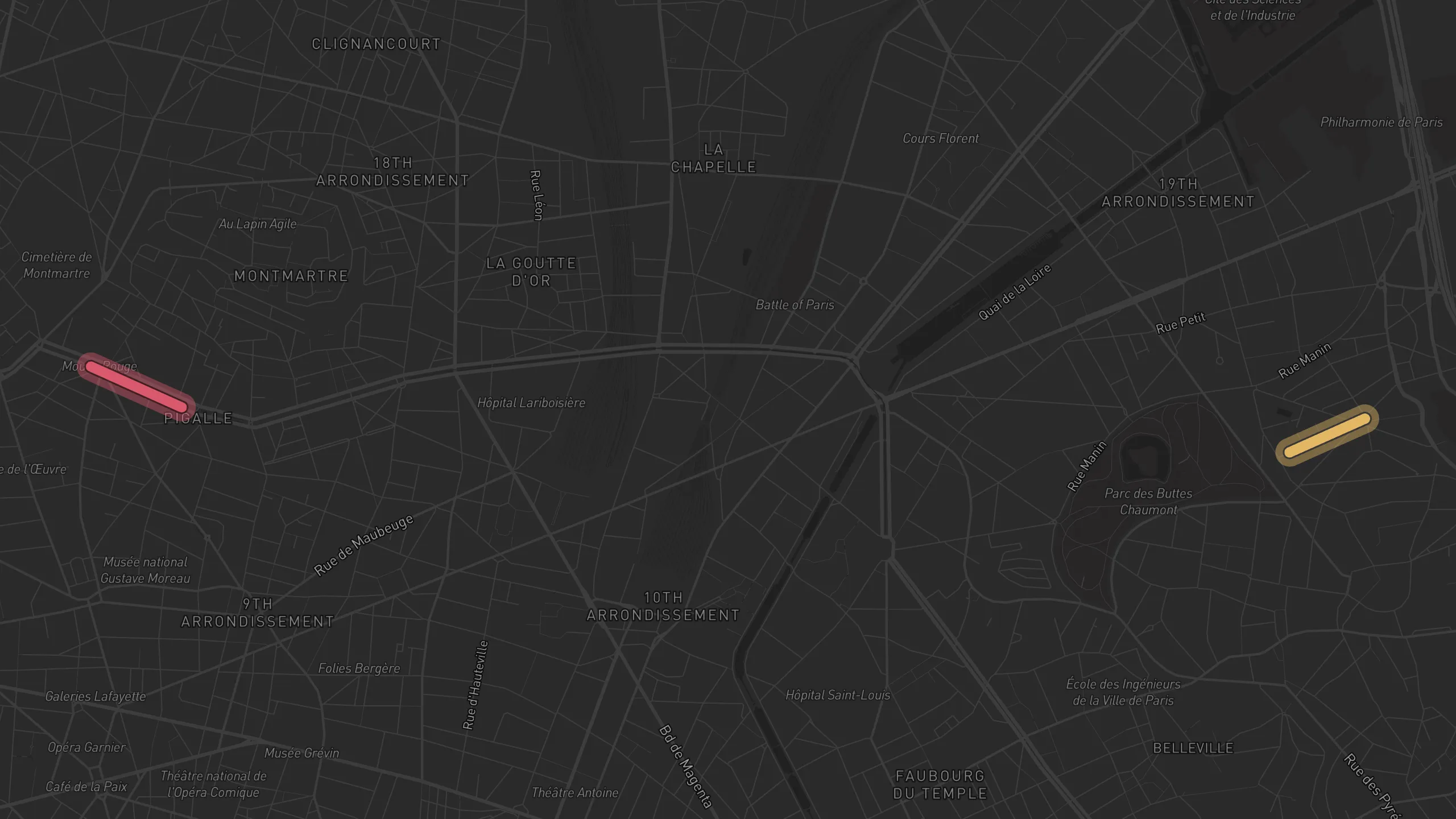 Map of street alignments in Paris