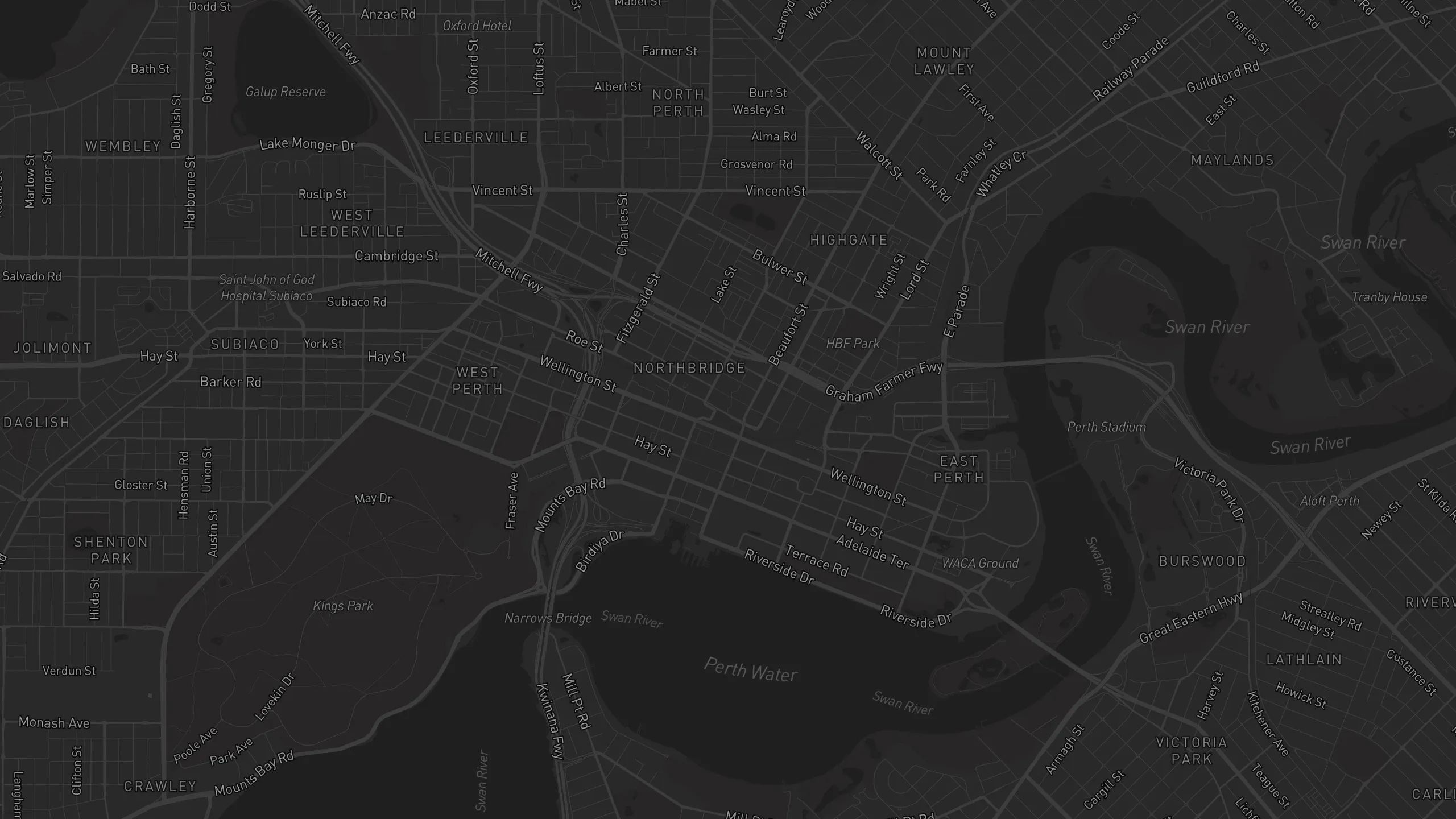 Map of street alignments in Perth