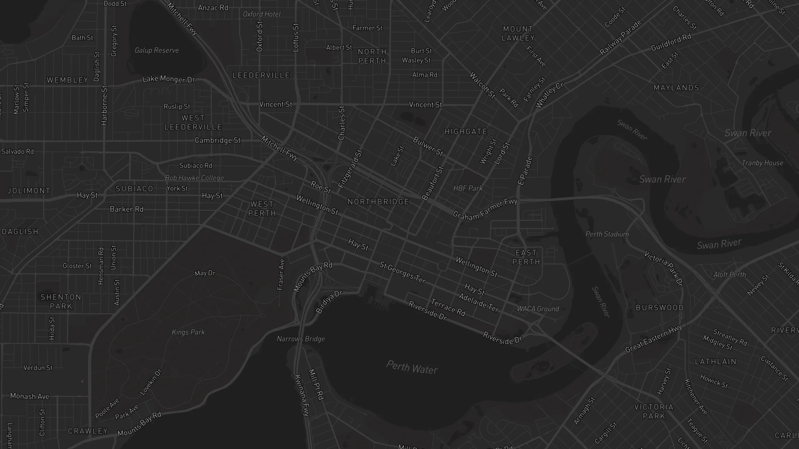 Map of street alignments in Perth