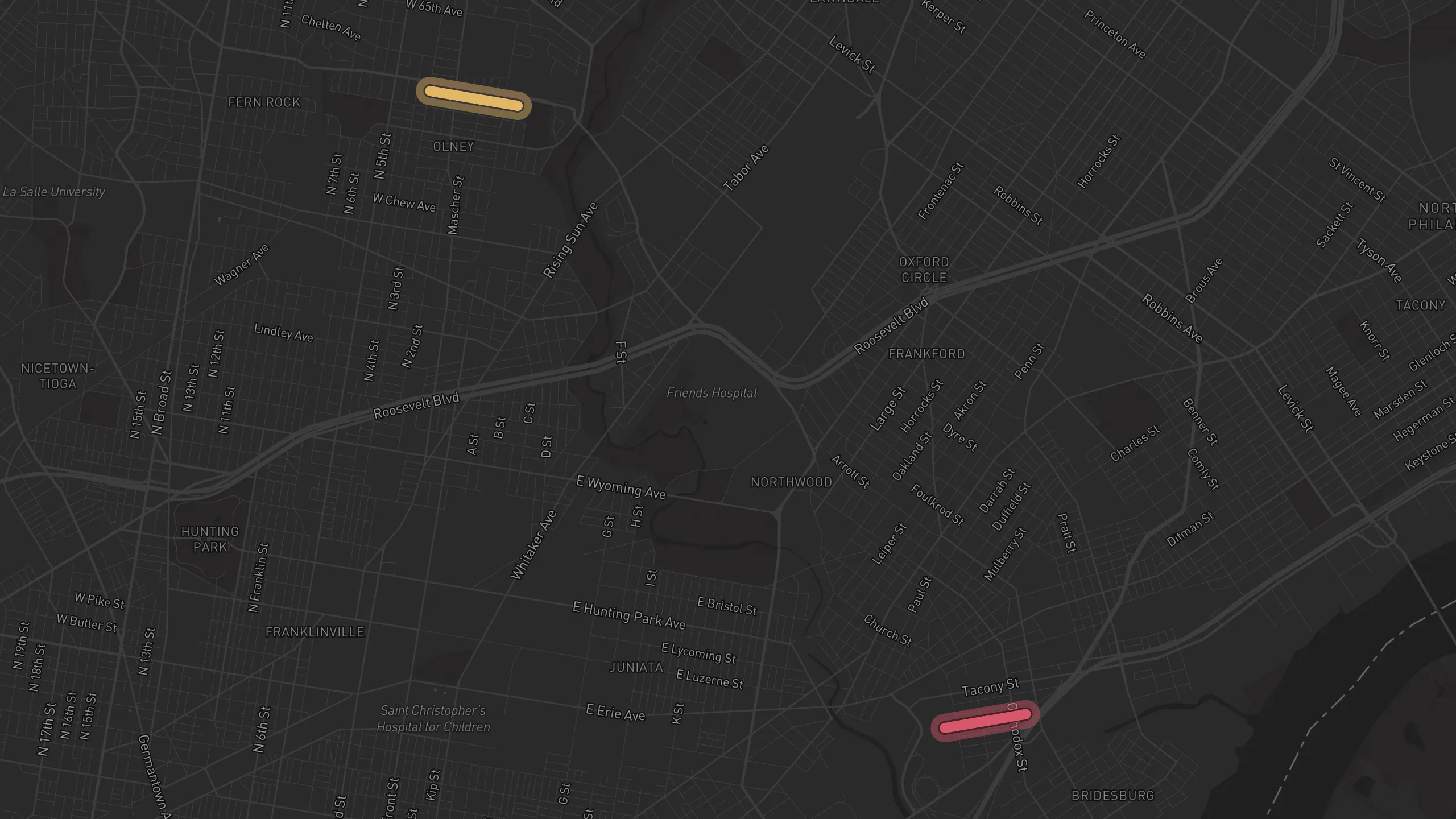 Map of street alignments in Philadelphia
