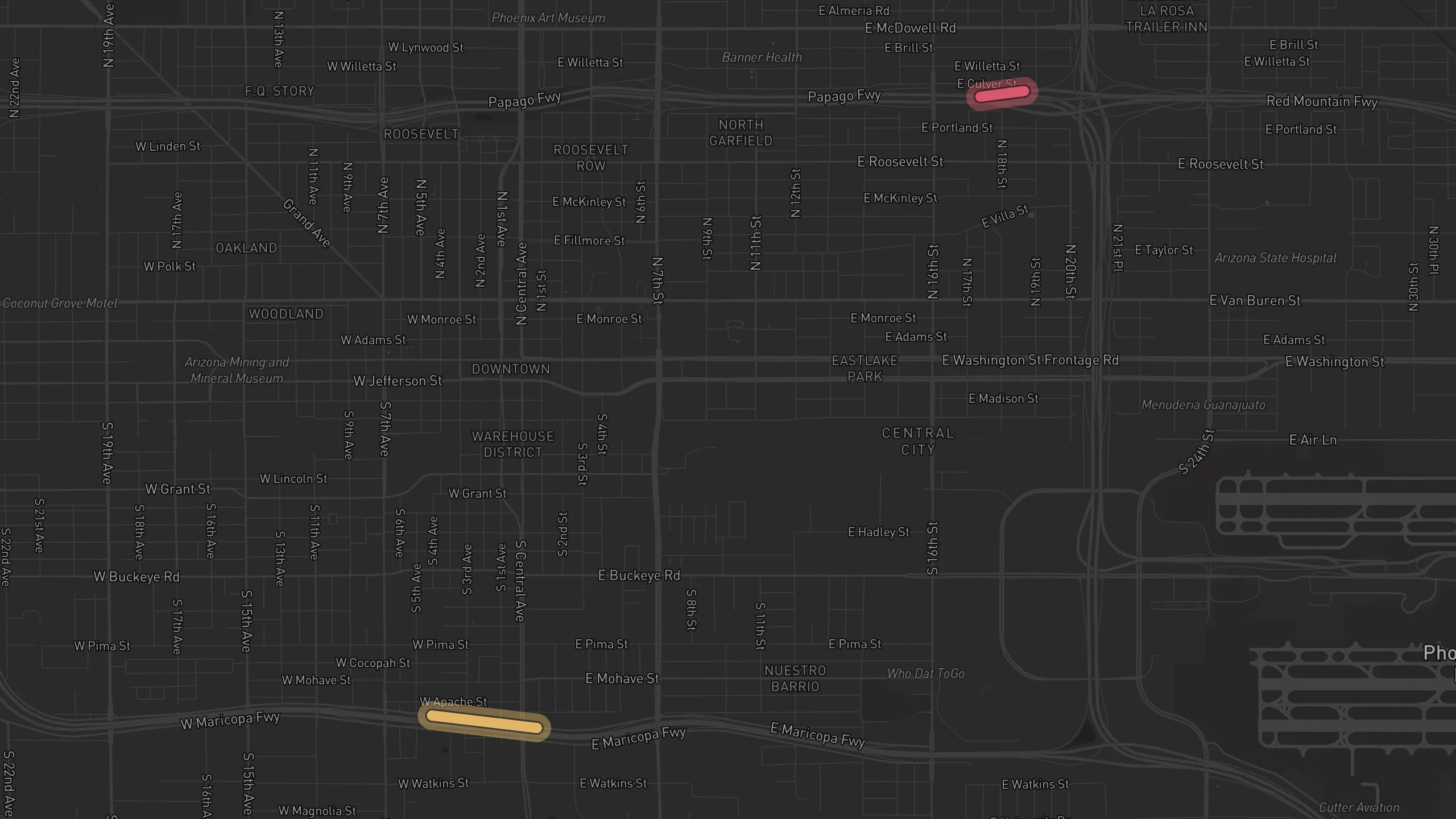 Map of street alignments in Phoenix