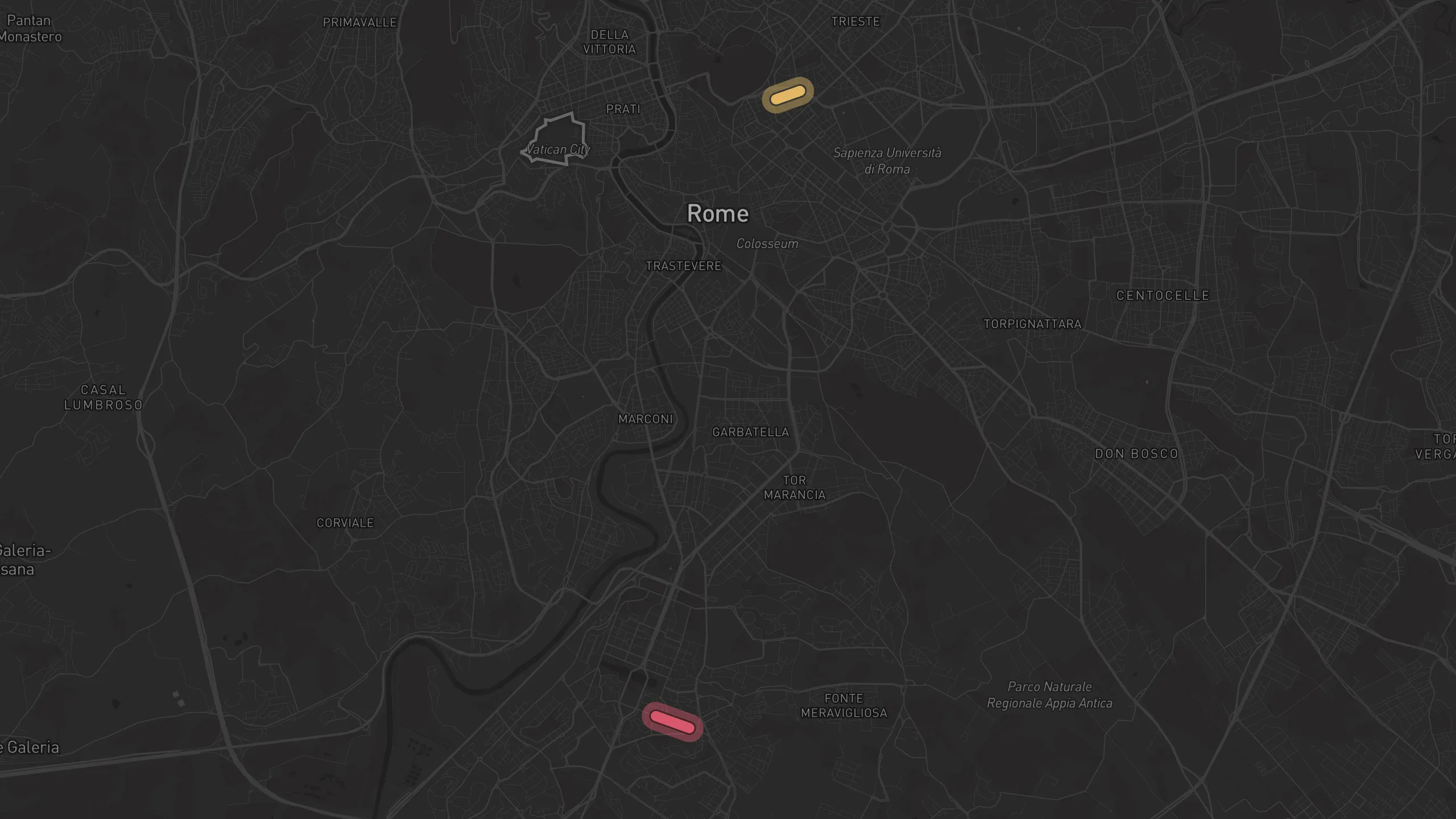 Map of street alignments in Rome