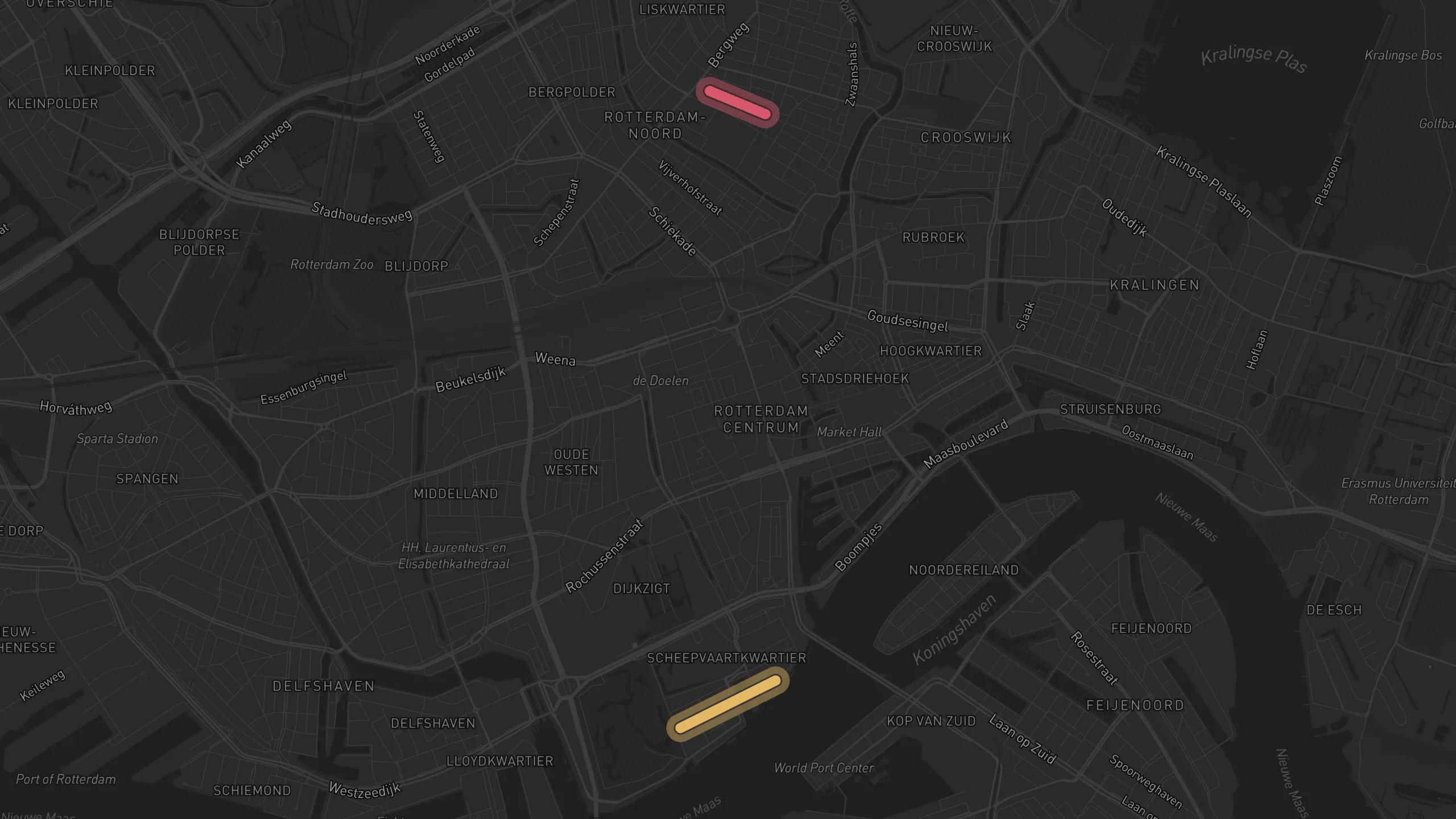 Map of street alignments in Rotterdam