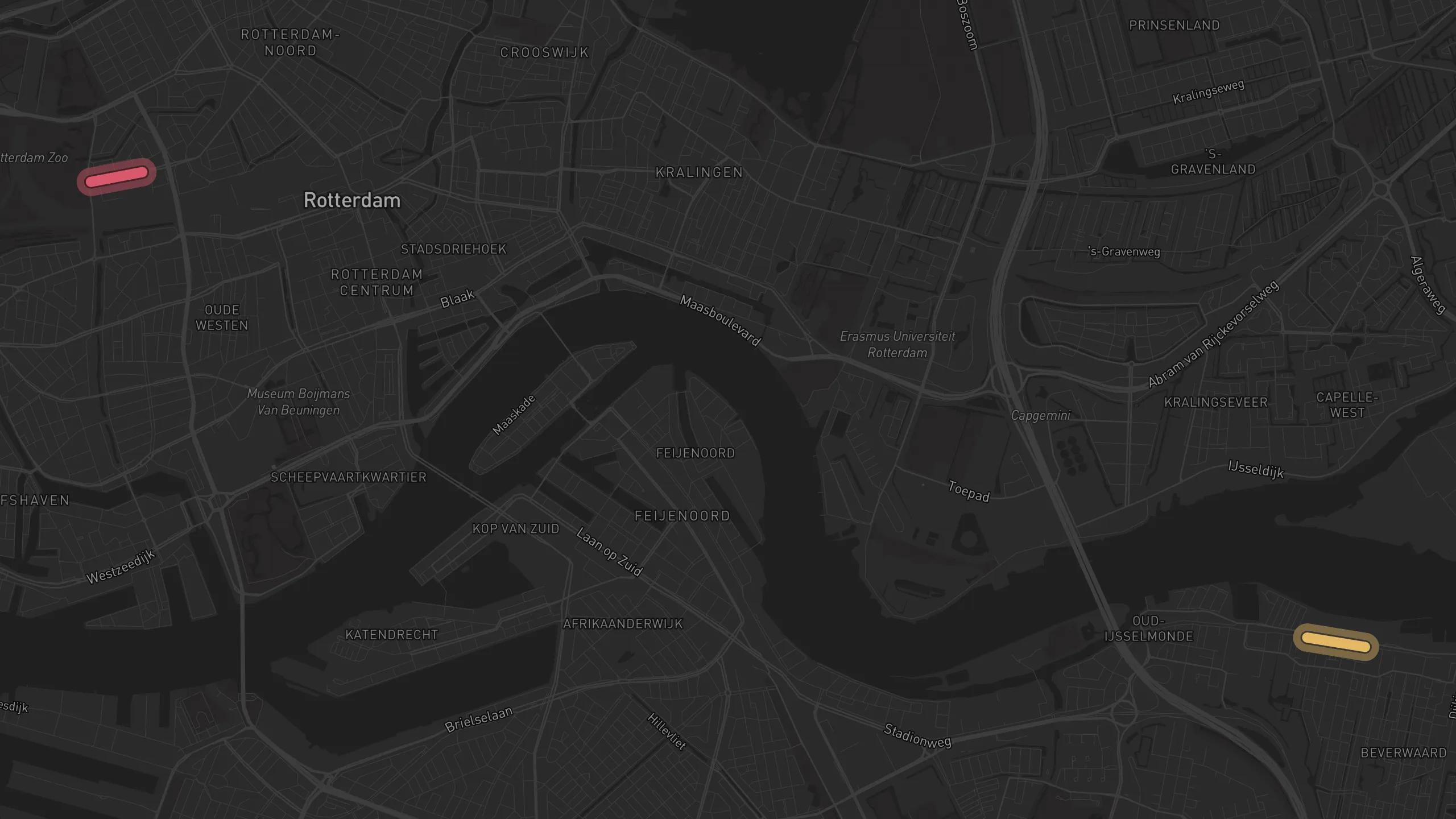 Map of street alignments in Rotterdam