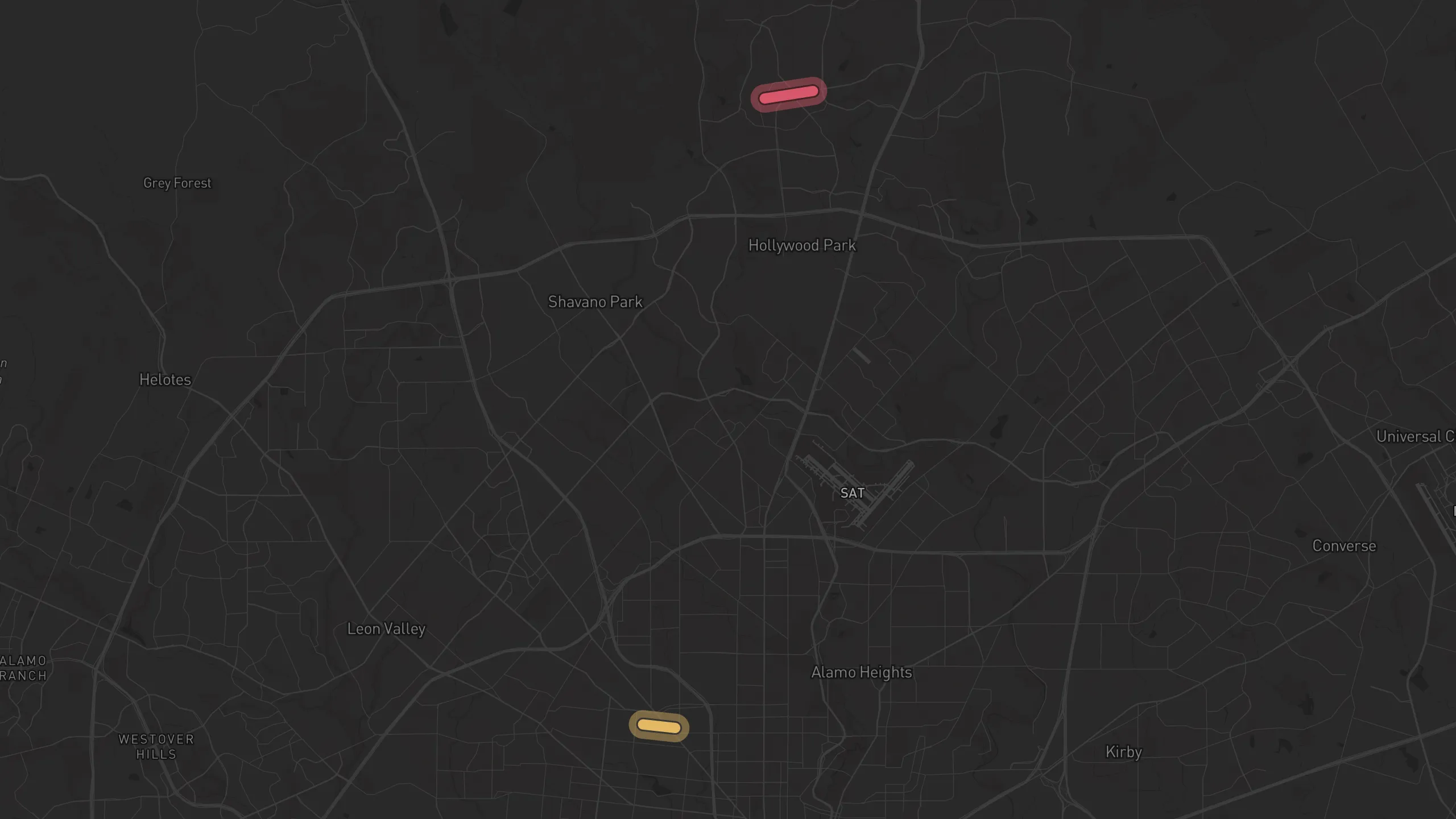 Map of street alignments in San Antonio