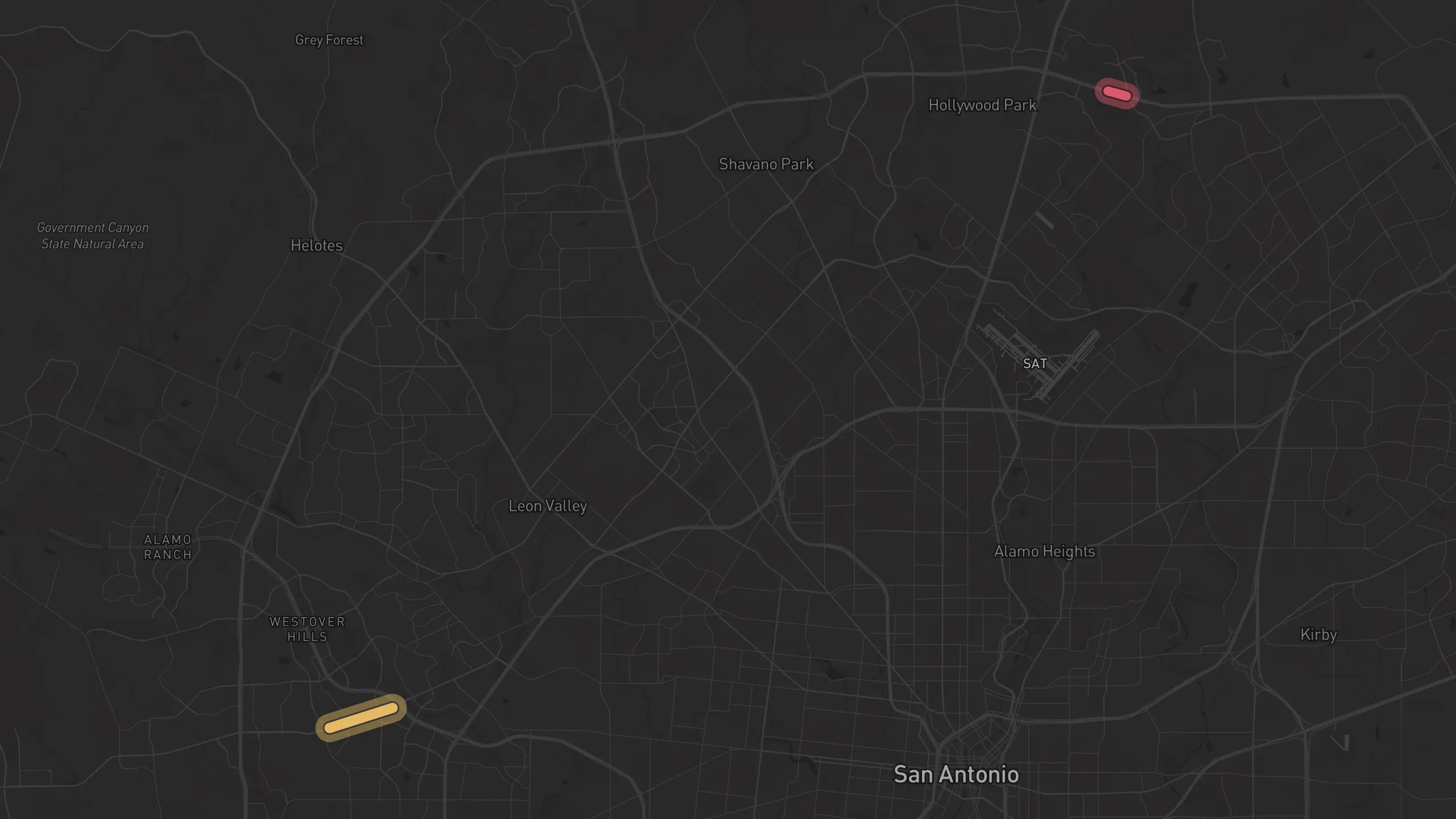 Map of street alignments in San Antonio