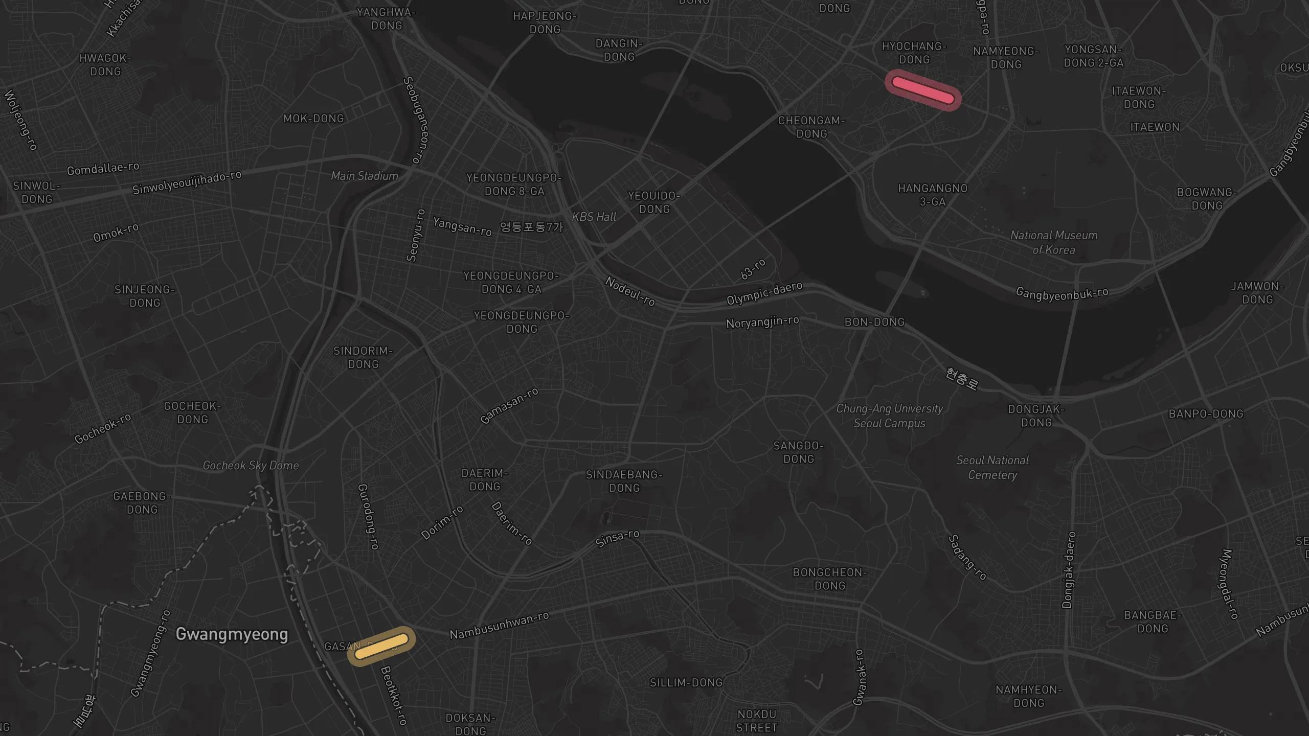 Map of street alignments in Seoul