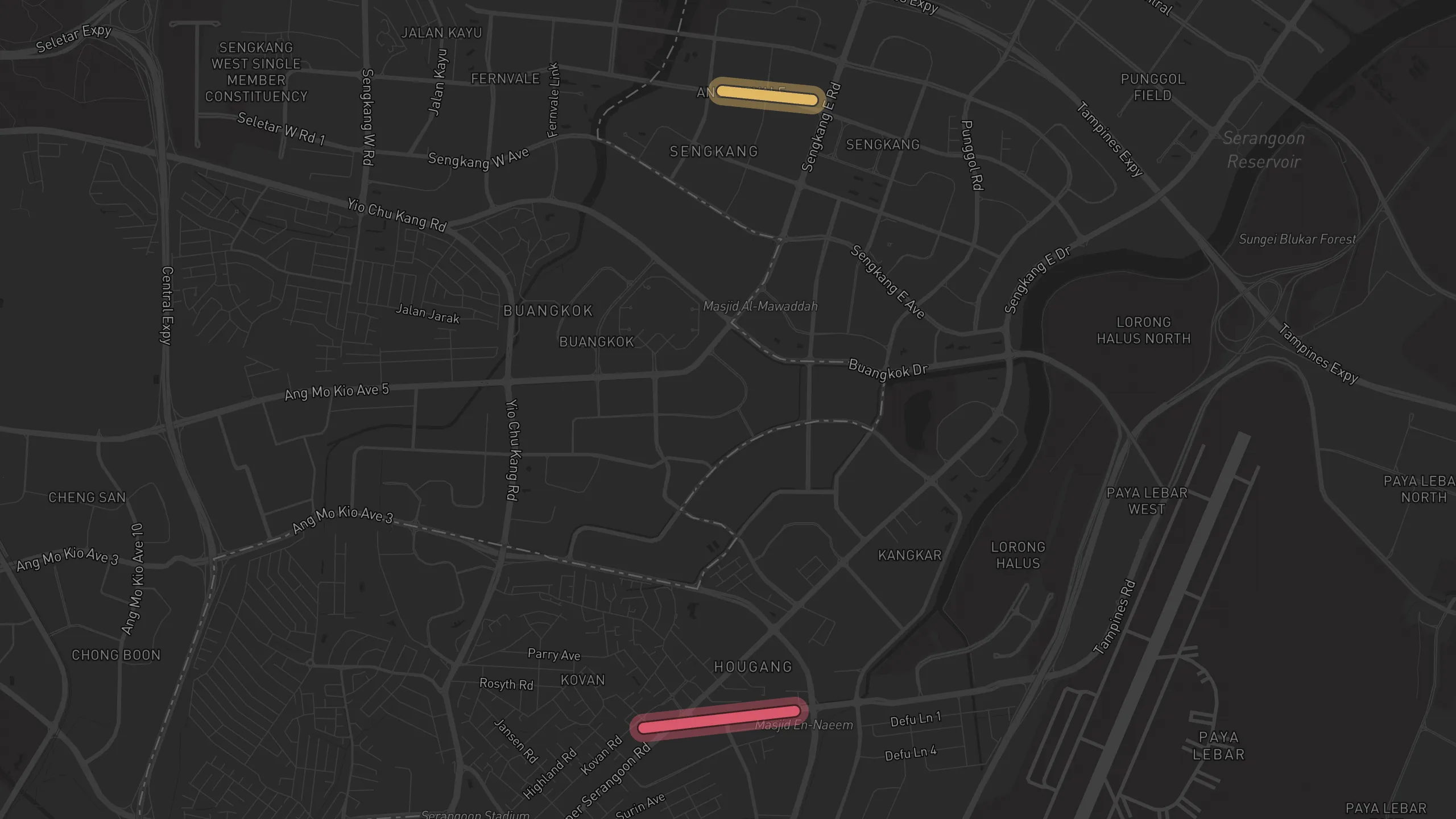 Map of street alignments in Singapore