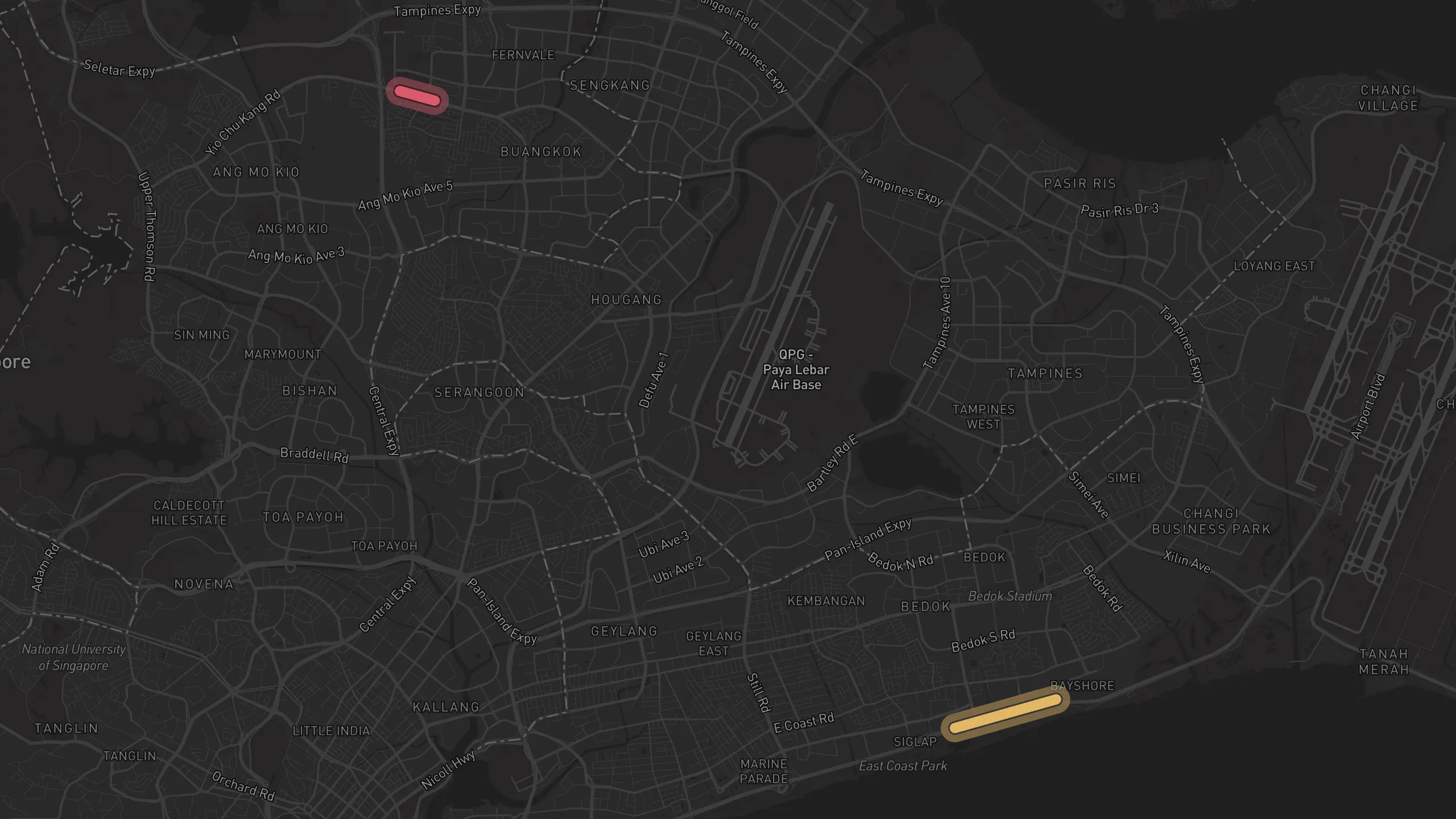 Map of street alignments in Singapore