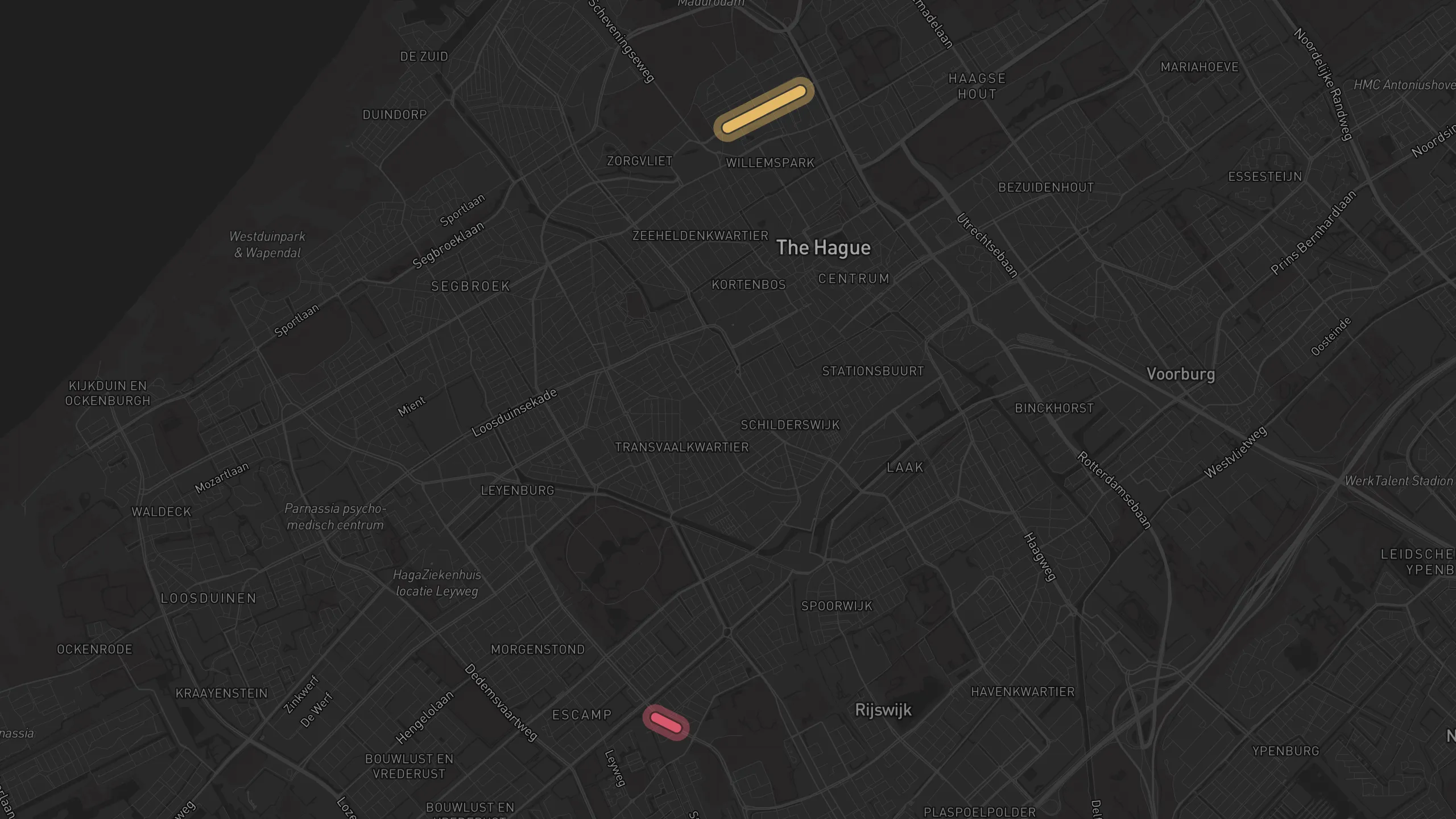 Map of street alignments in The Hague